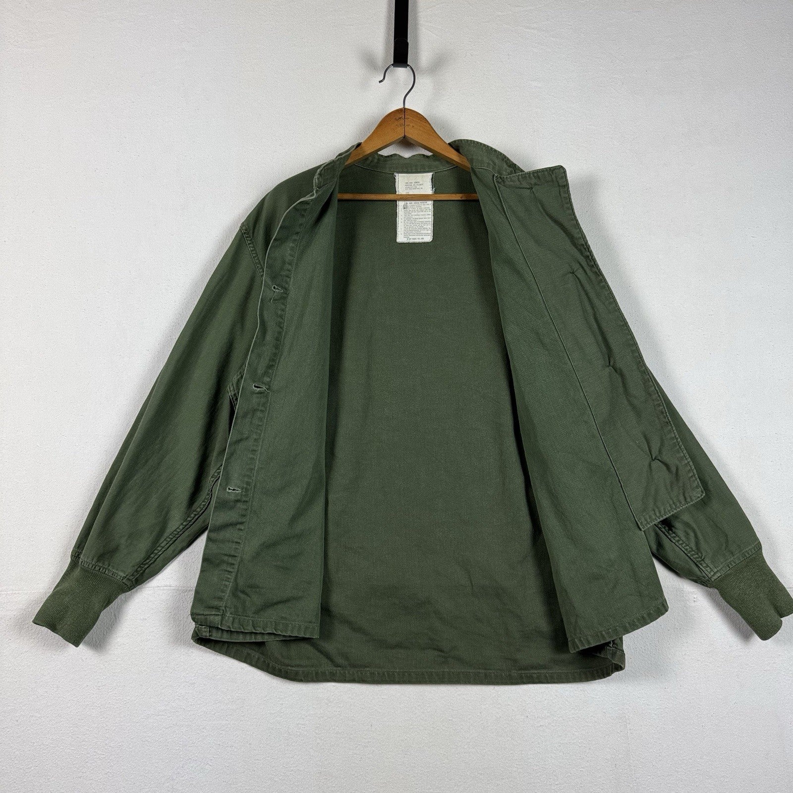 70s US Military Liner Shirt Chemical Protective Button Shirt Large 8415009008249