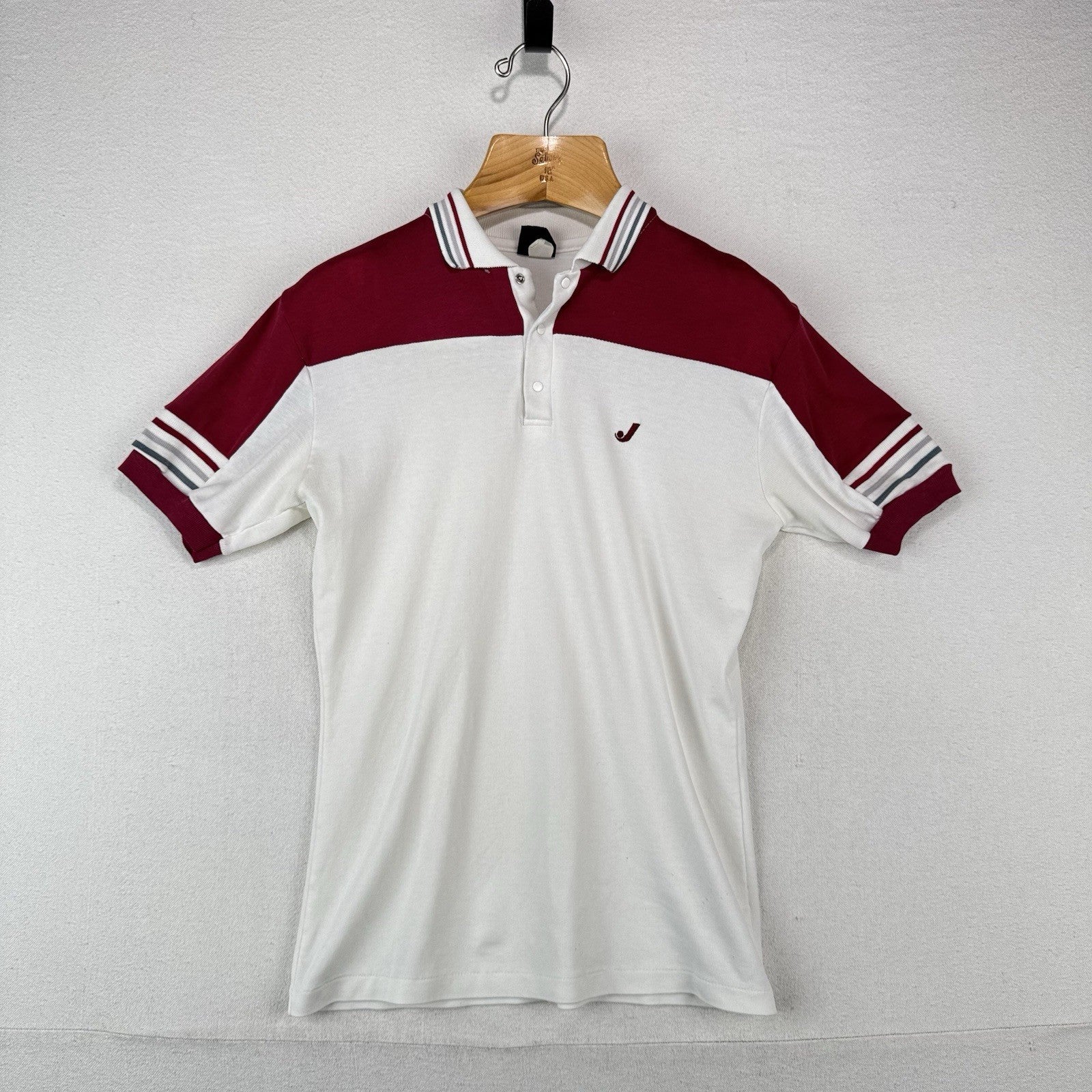 70s 80s Vtg Jantzen Short Sleeve Tennis Golf Polo Shirt Crimson Red Men's M USA