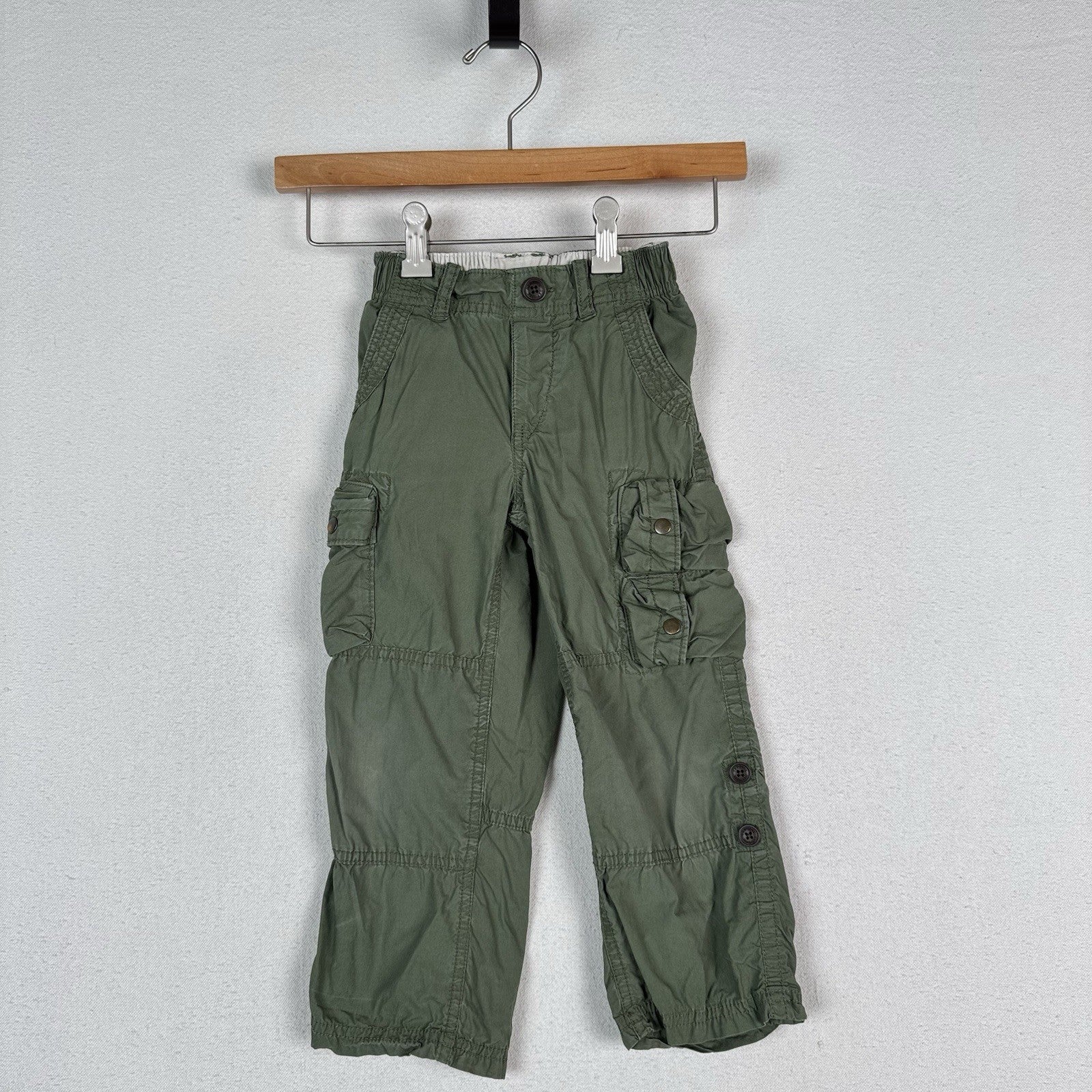 Vintage 60’s 70’s Kmart Kids Flannel Old Navy Cargo Pants Set Red Blue Green 4T