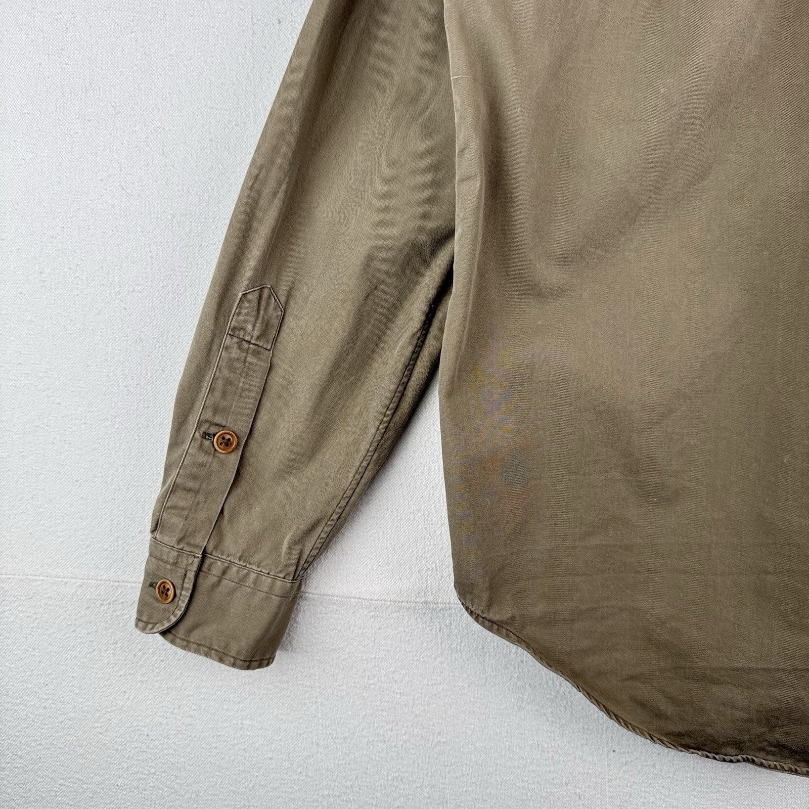 Polo Ralph Lauren Mens Medium Khaki Type 1 Military Safari Button Up Shirt