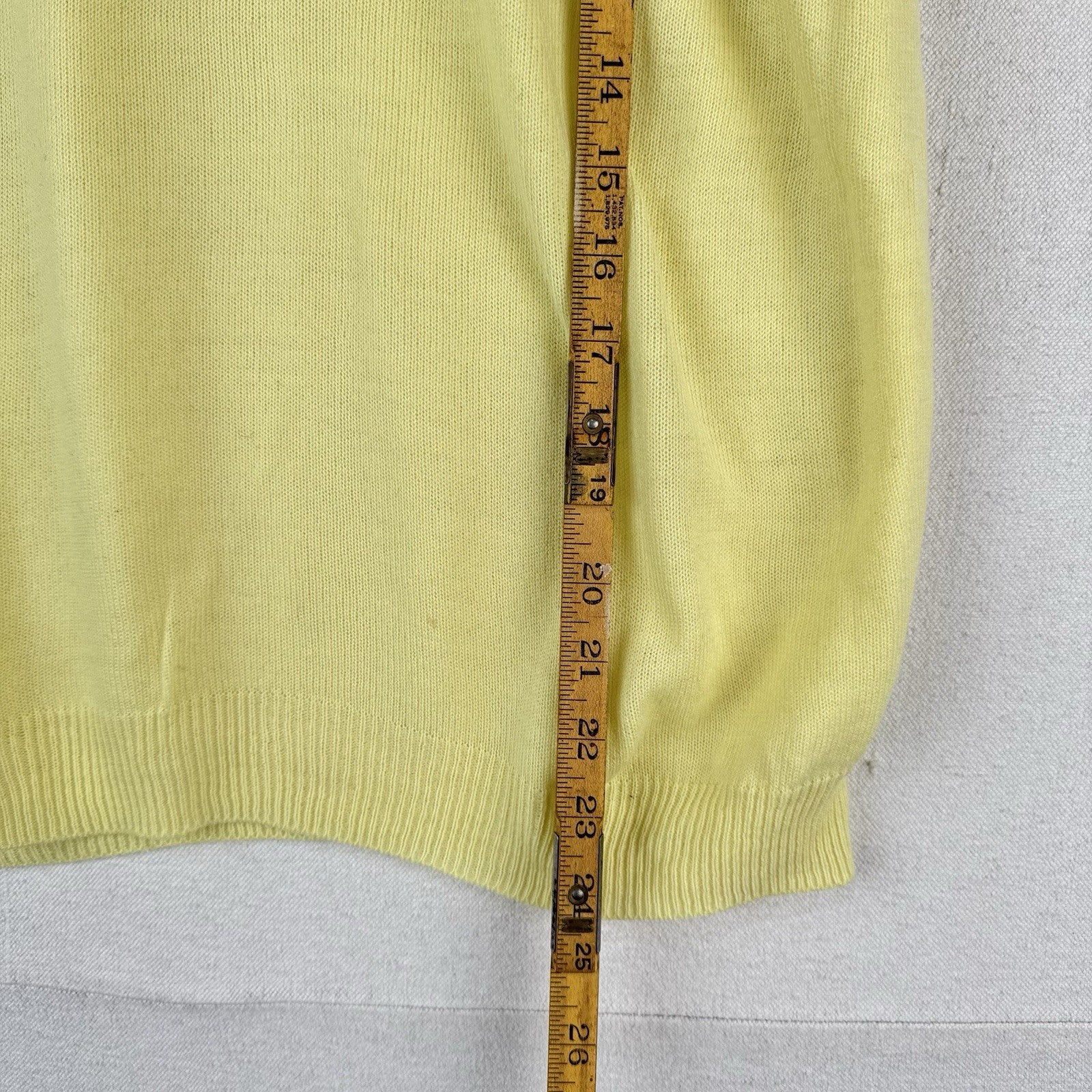 60’s Vtg Penney Town Craft S/S Yellow Knit Sweater Tee Acrylic Medium (38)