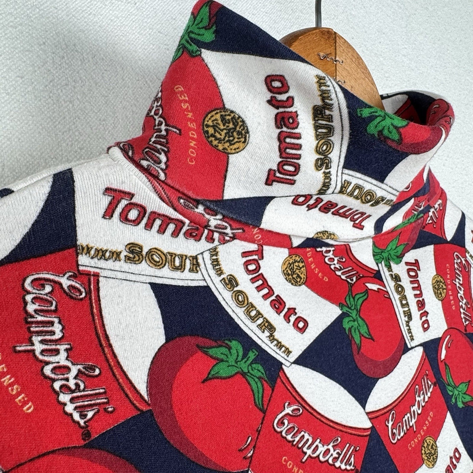 Vtg Campbell’s Tomato Soup Pop Art 60s Andy Warhol Soup Can Turtleneck XL USA