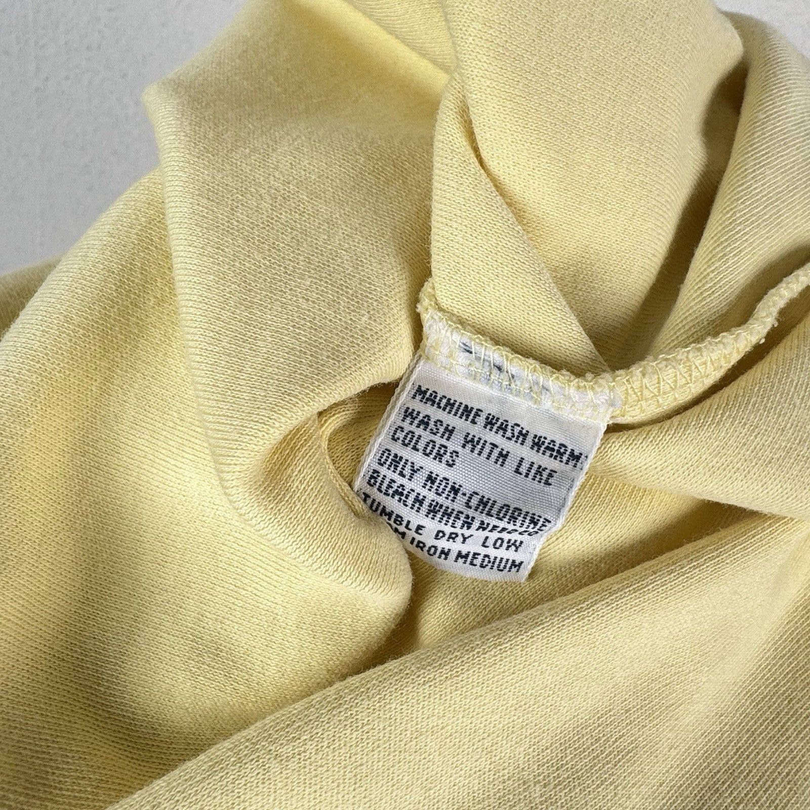 Vintage Polo Ralph Lauren Short Sleeve Navy Pony Soft Yellow Mens Small