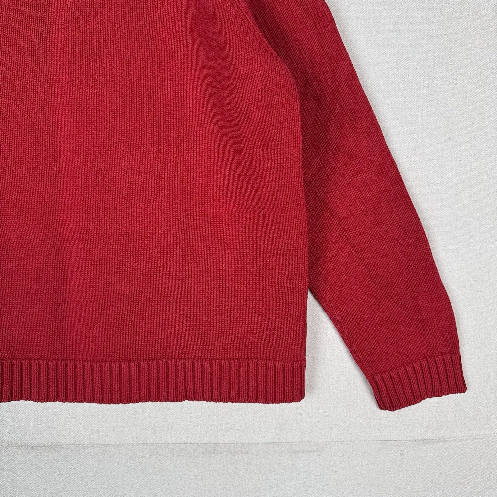 Lauren Ralph Lauren Women’s Red Roll Neck Sweater Cotton Knit Raglan Large