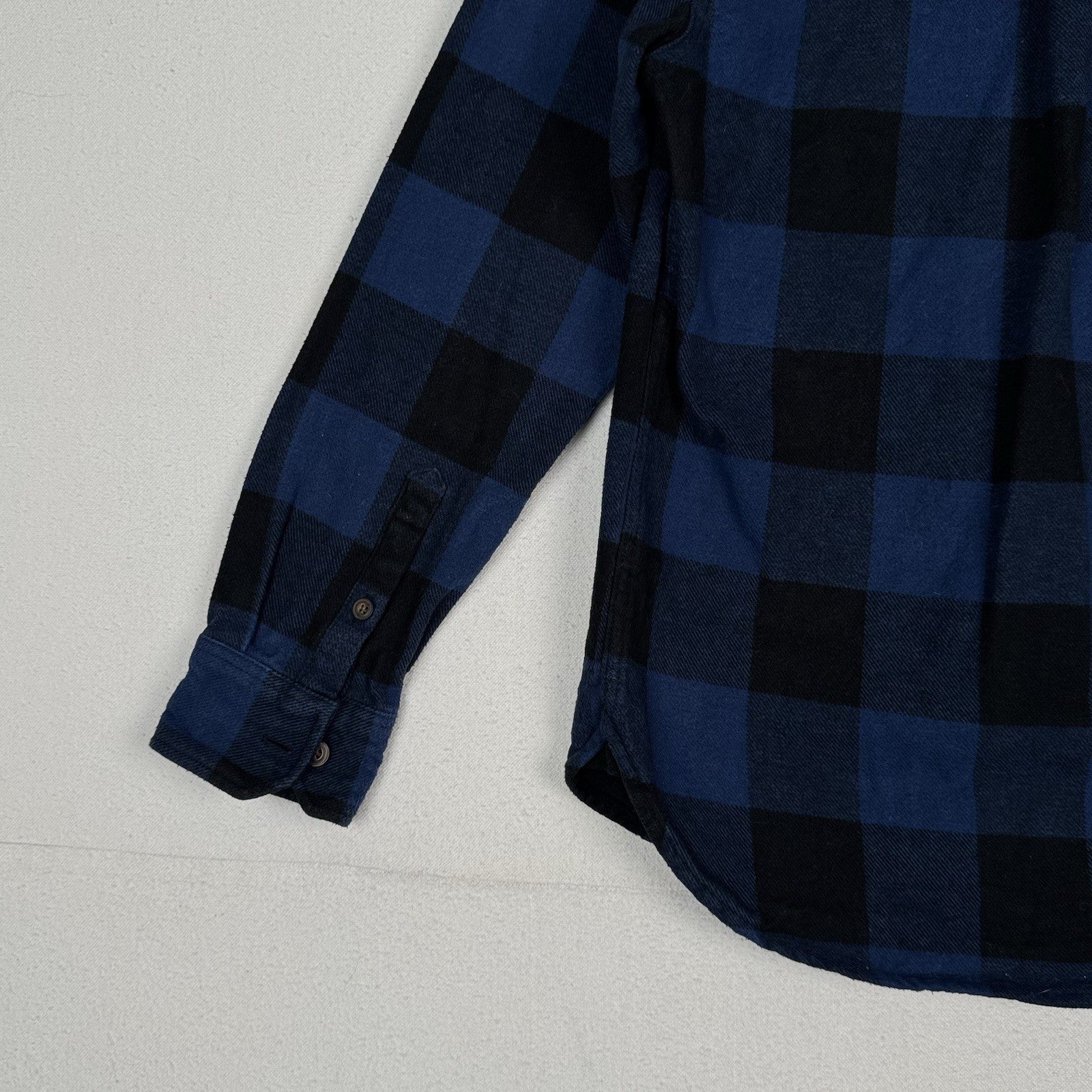 Jachs Men’s Small S Blue Black Heritage Thick Material Flannel Button Up