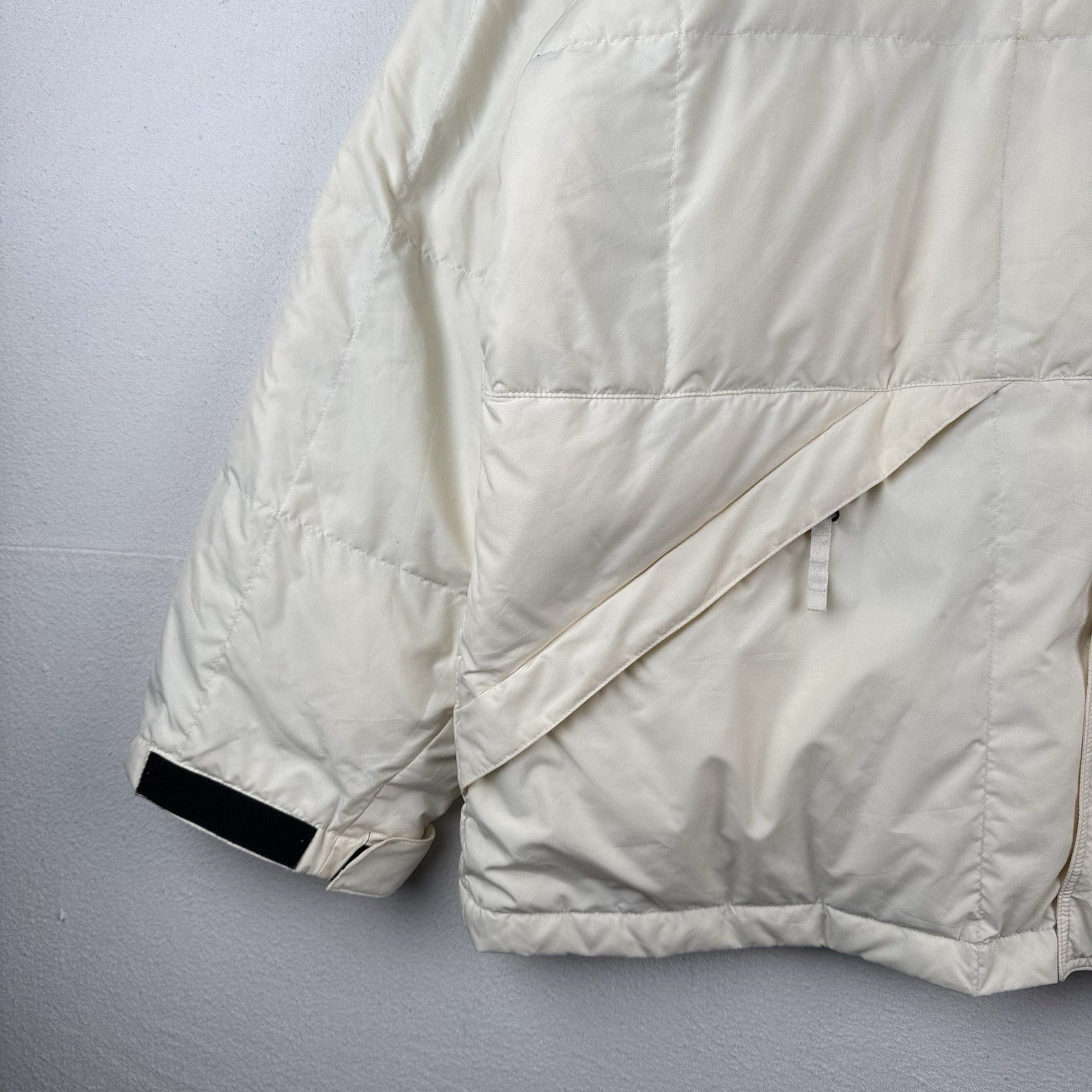 90’s Vtg Polo Ralph Lauren Mens 2XL Down Puffer Cream Ski Jacket Stowaway Hood