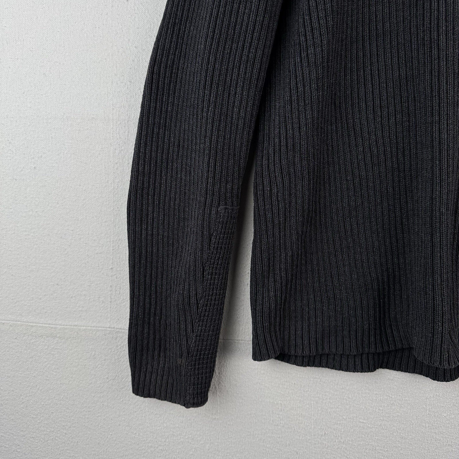 Vtg Polo Jeans Co Ralph Lauren Men’s L Military 1/4 Zip Ribbed Knit Sweater Gray