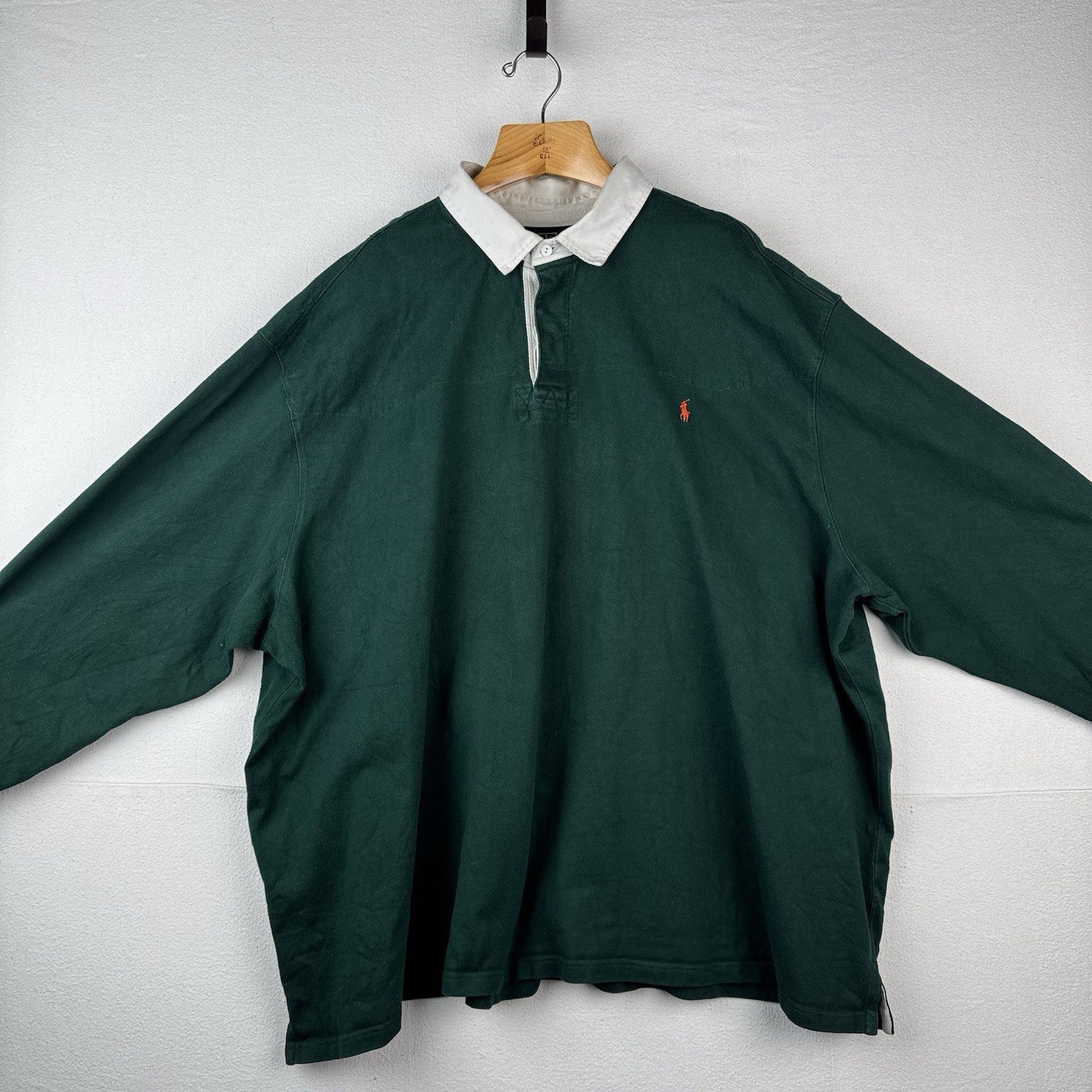 90’s Vtg Polo Ralph Lauren Men’s 6XB Green Quilted Rugby Elbow Patches