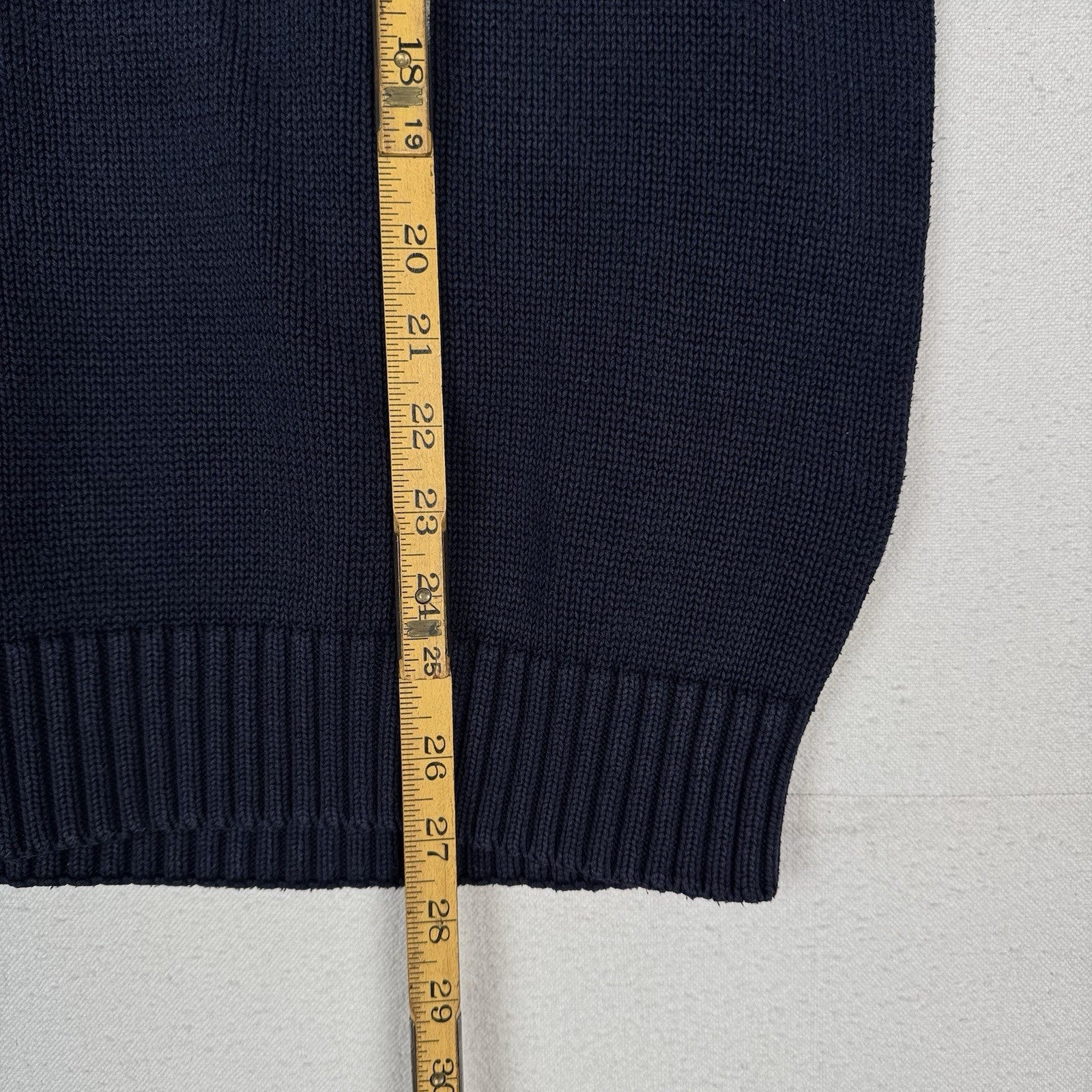 Vintage Tommy Hilfiger Men's Knit Cotton Navy Blue Crewneck Sweater Large