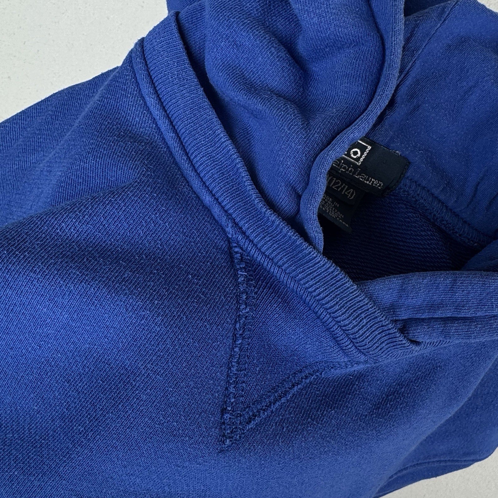 Vintage 90’s Polo Ralph Lauren Boys After Hood Sweatshirt Hoodie M (12-14) Blue