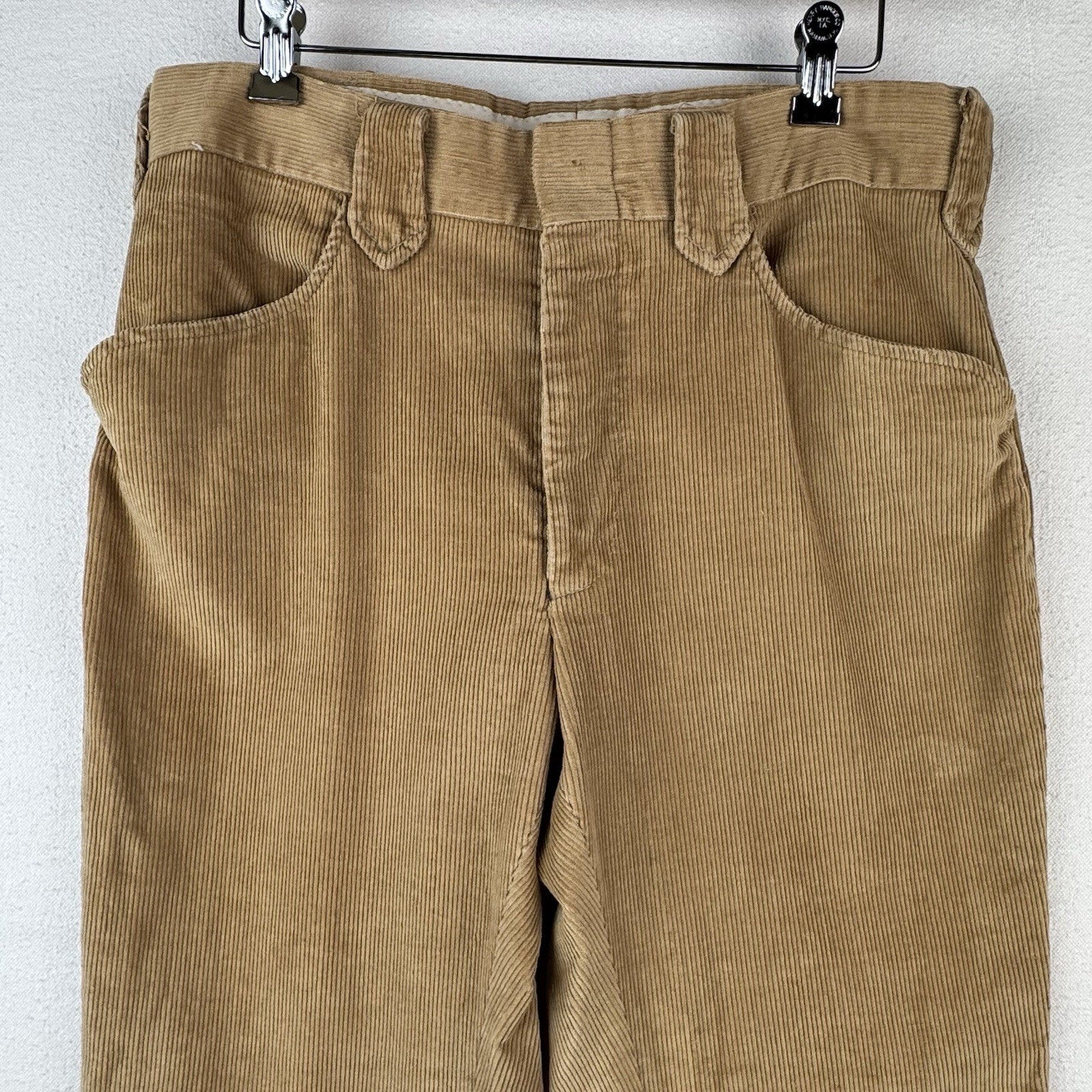 70's Vtg Wrangler Corduroy Pants Men's 34 (Fits32x36) Tan Bootcut Western USA