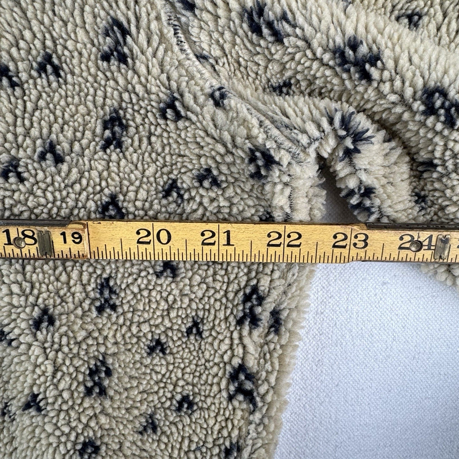 80's Vtg L.L. Bean Tan Beige Birdseye Fleece Sherpa Jacket Size M Deep Pile Boxy