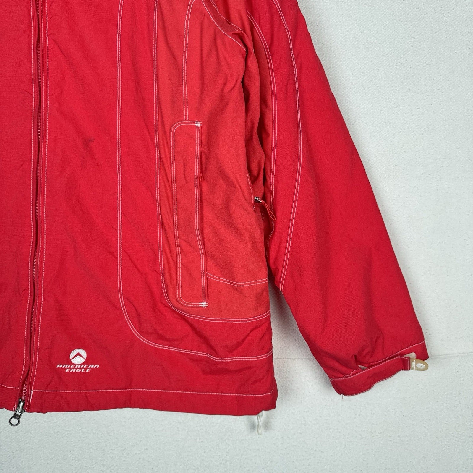 Vintage American Eagle Outfitters Performance Zip Hood Ski Jacket Adult XL Red