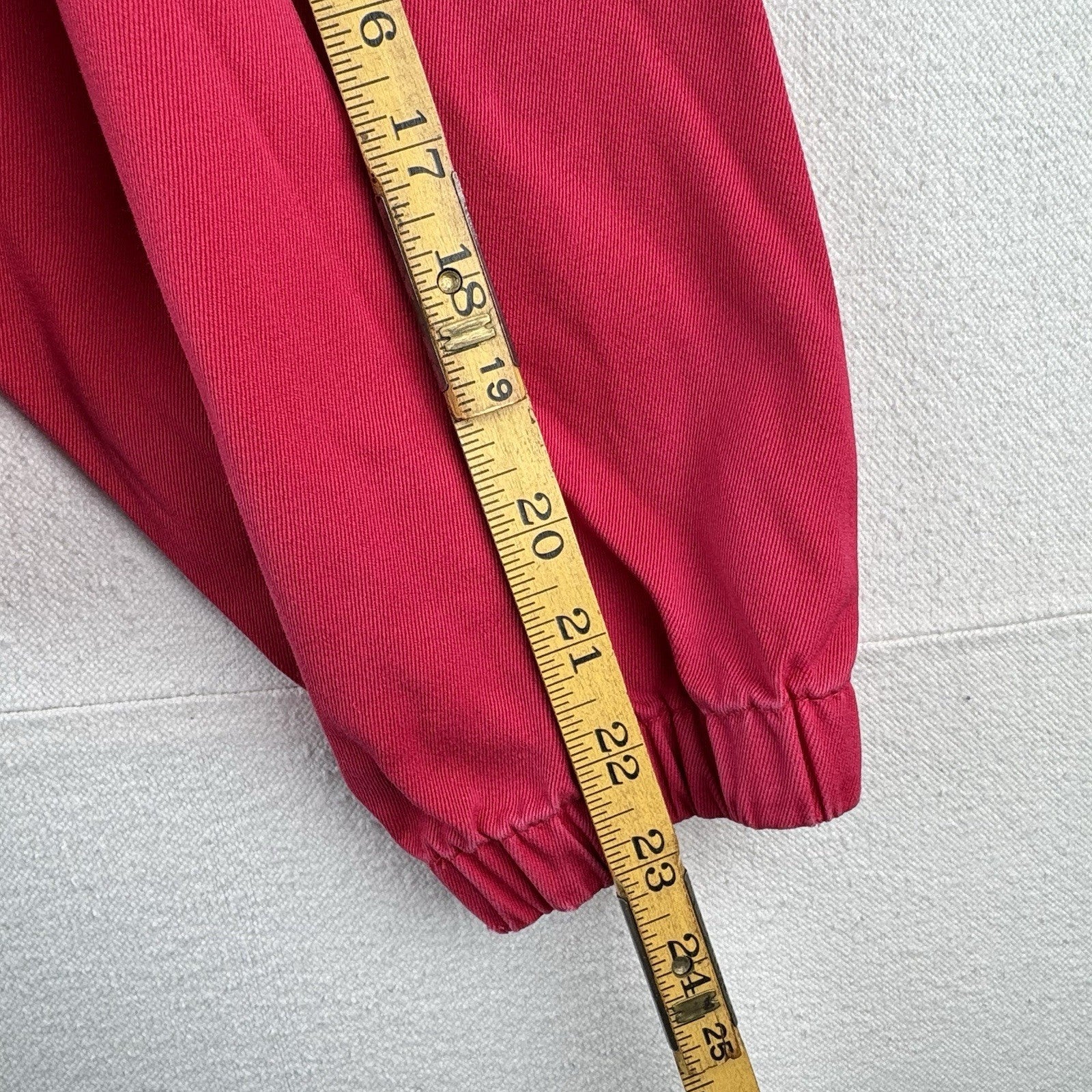 Vtg Lands End Harrington Jacket Faded Pink Red Boxy ‘78 Rose Parade Patch Large