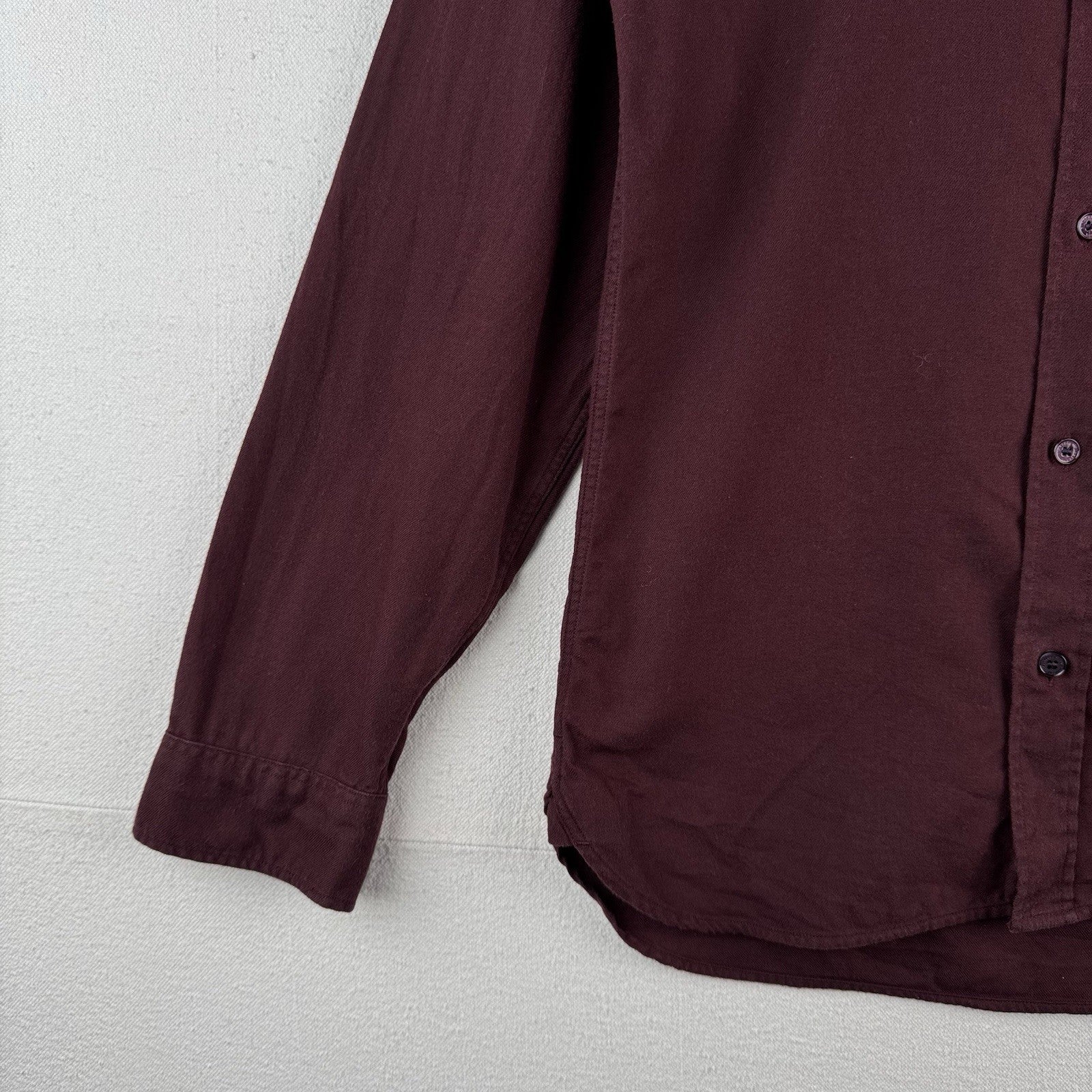 Burberry London Shirt Mens Small Wine Red Button Down Long Sleeve
