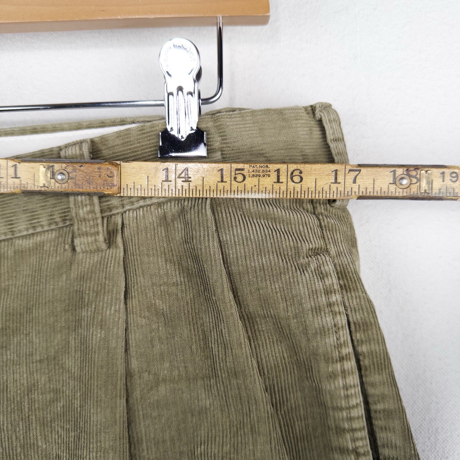90’s Vtg Polo Ralph Lauren Hammond Corduroy Pant Mens 35x30 Khaki Pleated Cuffed