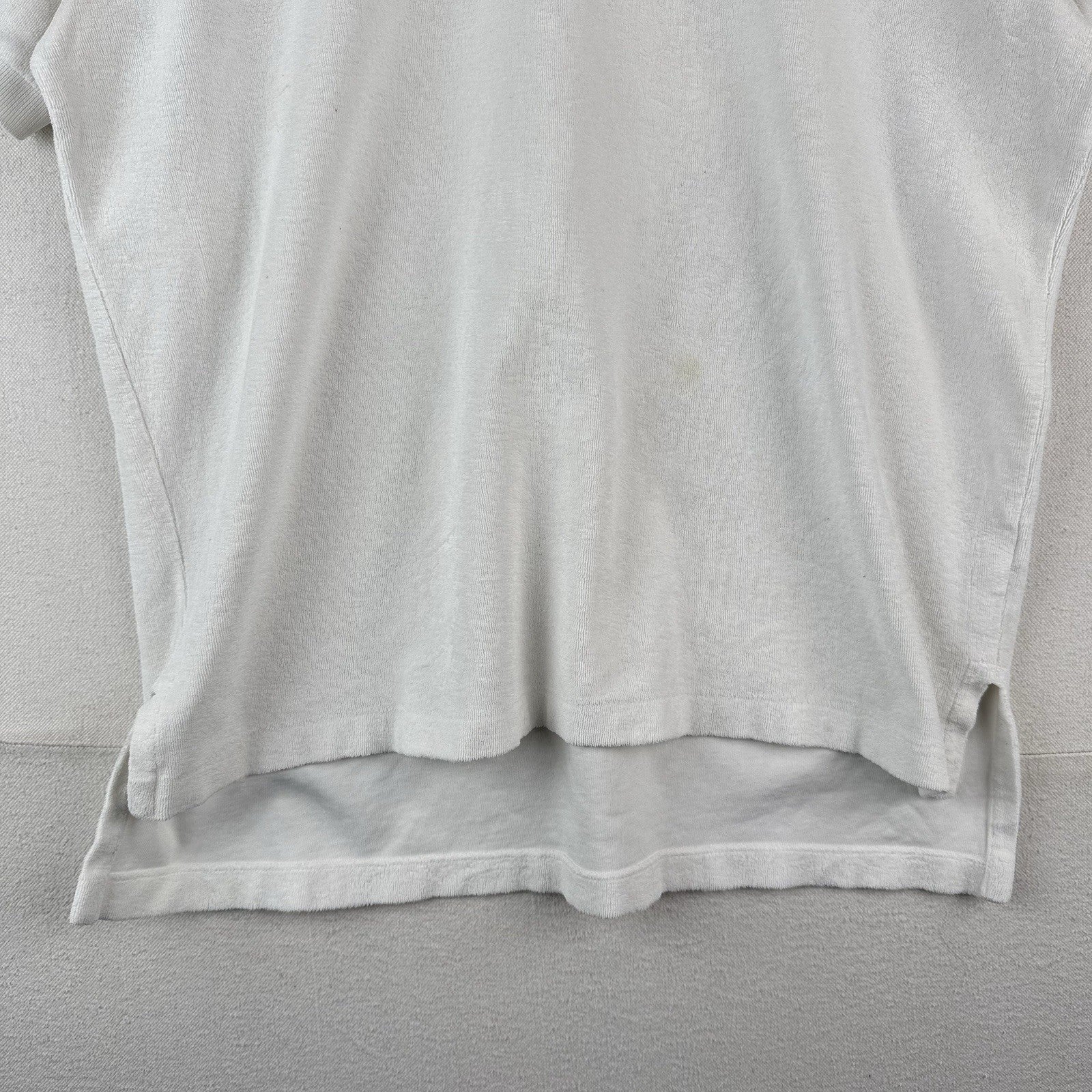 90’s Vtg Polo Ralph Lauren Terry Cloth Shirt Mens L White Pool Resort Cabana