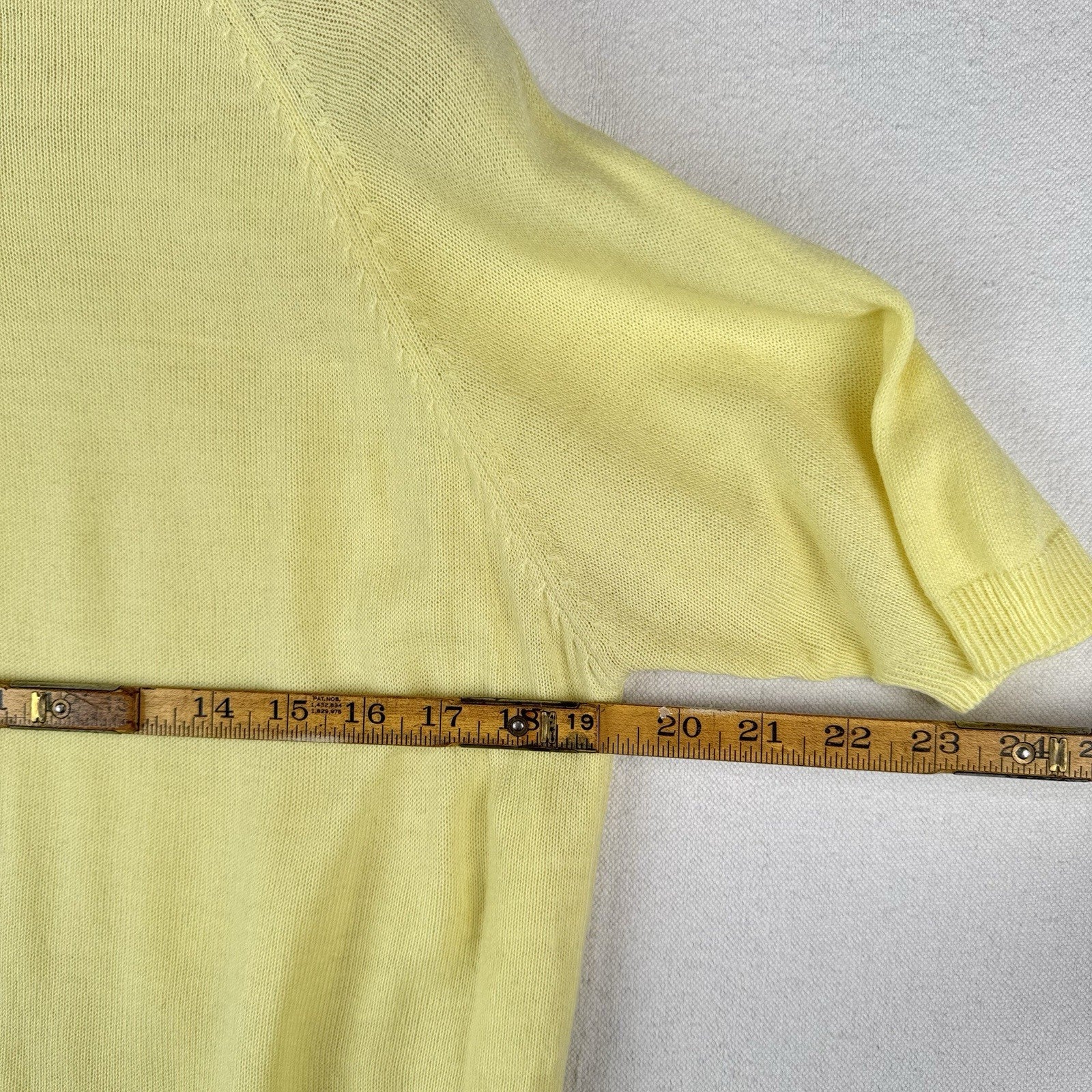 60’s Vtg Penney Town Craft S/S Yellow Knit Sweater Tee Acrylic Medium (38)