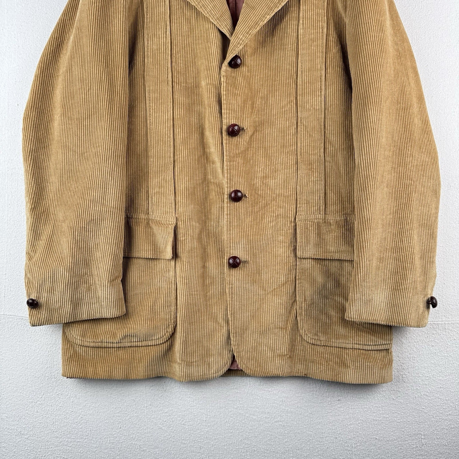 60s/70s Vtg L.L. Bean Camel Corduroy Norfolk Field Jacket Men’s 40 (Fit 38”) USA