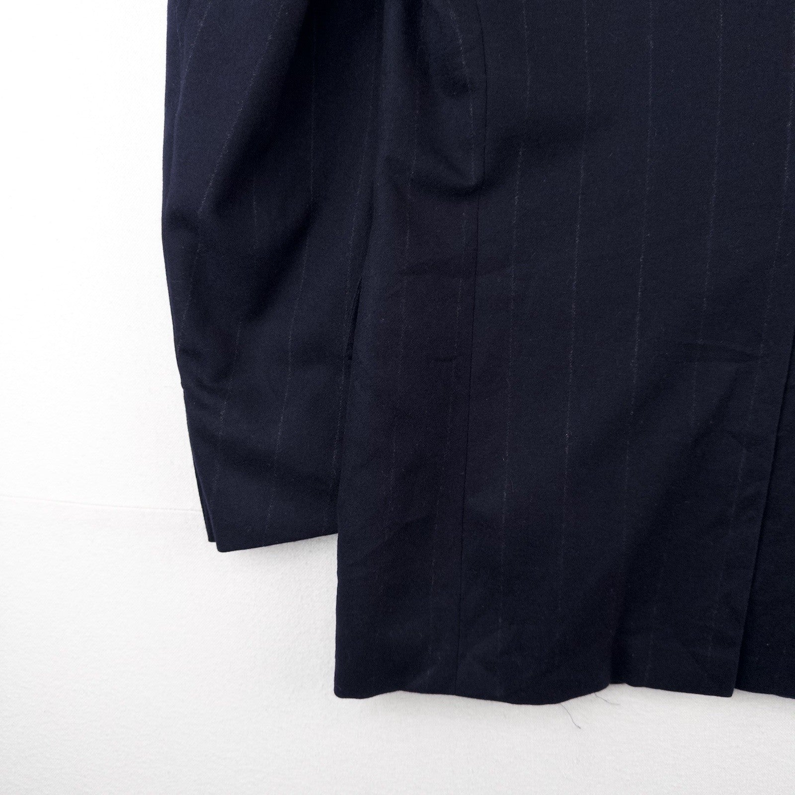 80’s Vtg Polo Ralph Lauren Dark Blue Navy Pinstripe Flannel Blazer Jacket 40 USA