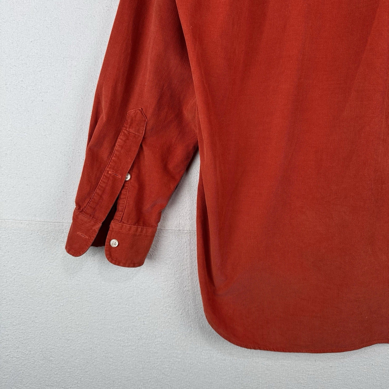 Ralph Lauren Blaire Button Down Corduroy Shirt Red Burnt Orange Men’s Medium