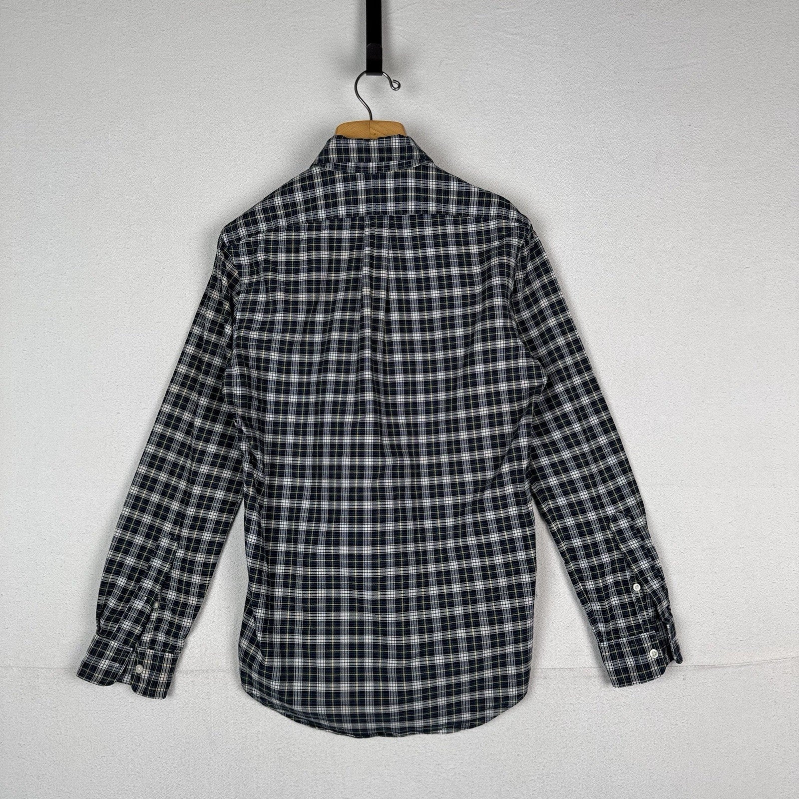 Polo Ralph Lauren Shirt Men’s Classic Fit S Flesh Pony Plaid Button Blue Oxford