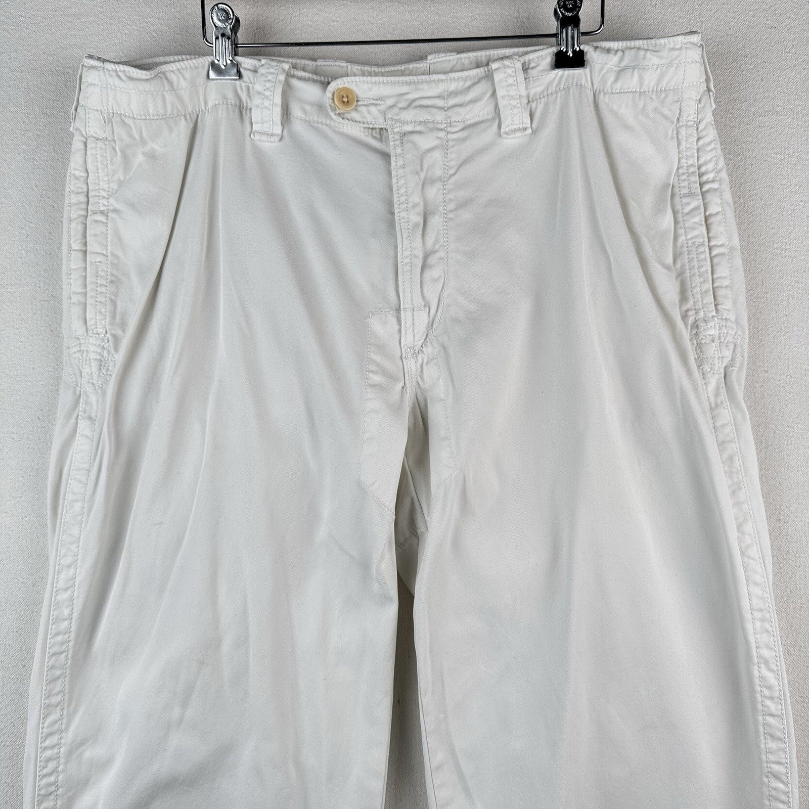 Polo Ralph Lauren Naval Pants Mens 36x32 [Fits 36x30] White Adjustable Ankle