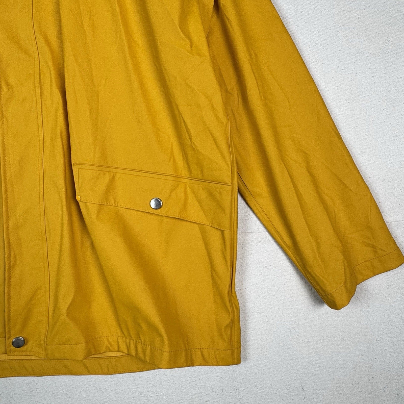 Helly Hansen Jacket Mens Extra Large XL Yellow Coat Rain Hooded Parka PVC