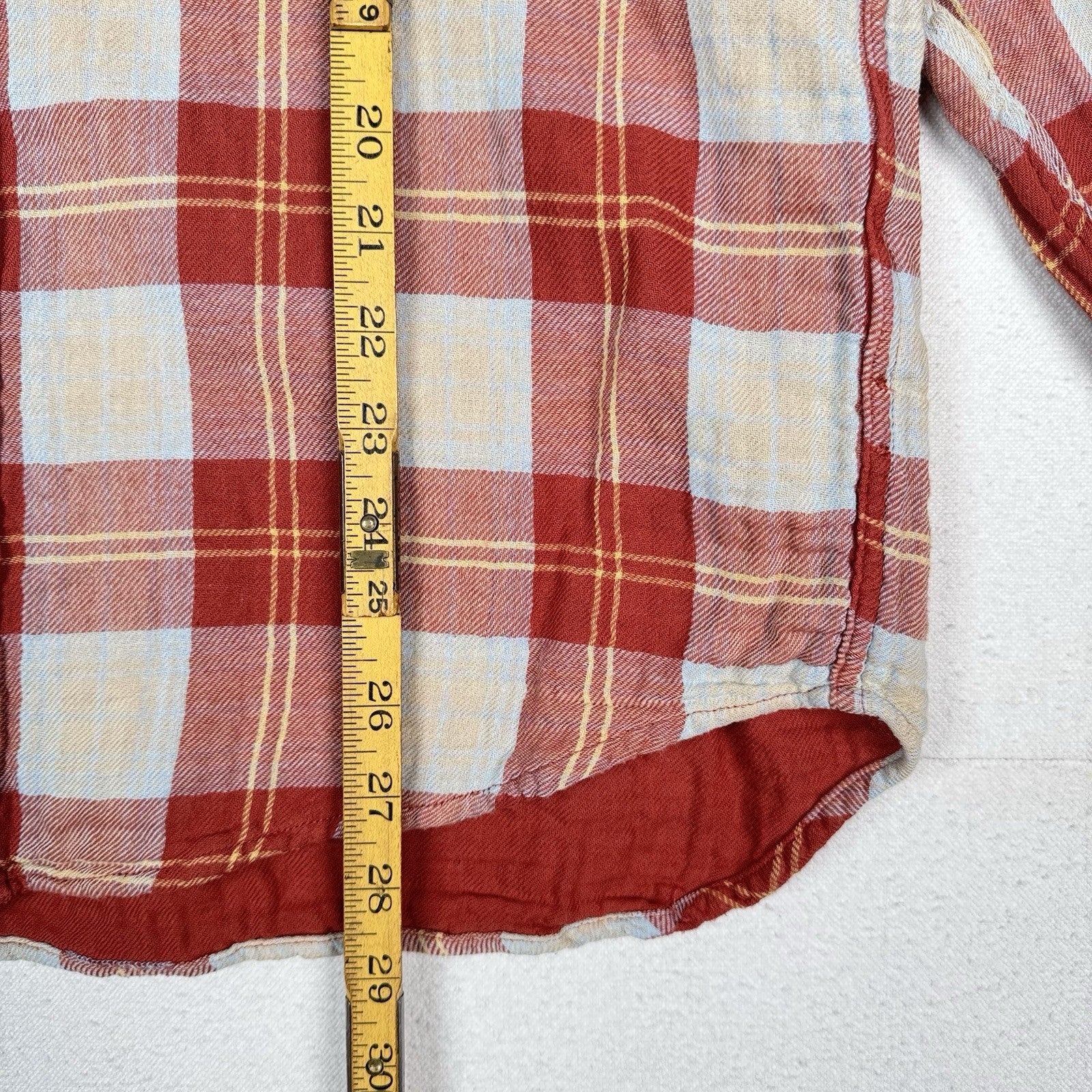 J.Crew Shirt Men’s L Double Weave Slim Fit Plaid Shirt Burnt Orange Red