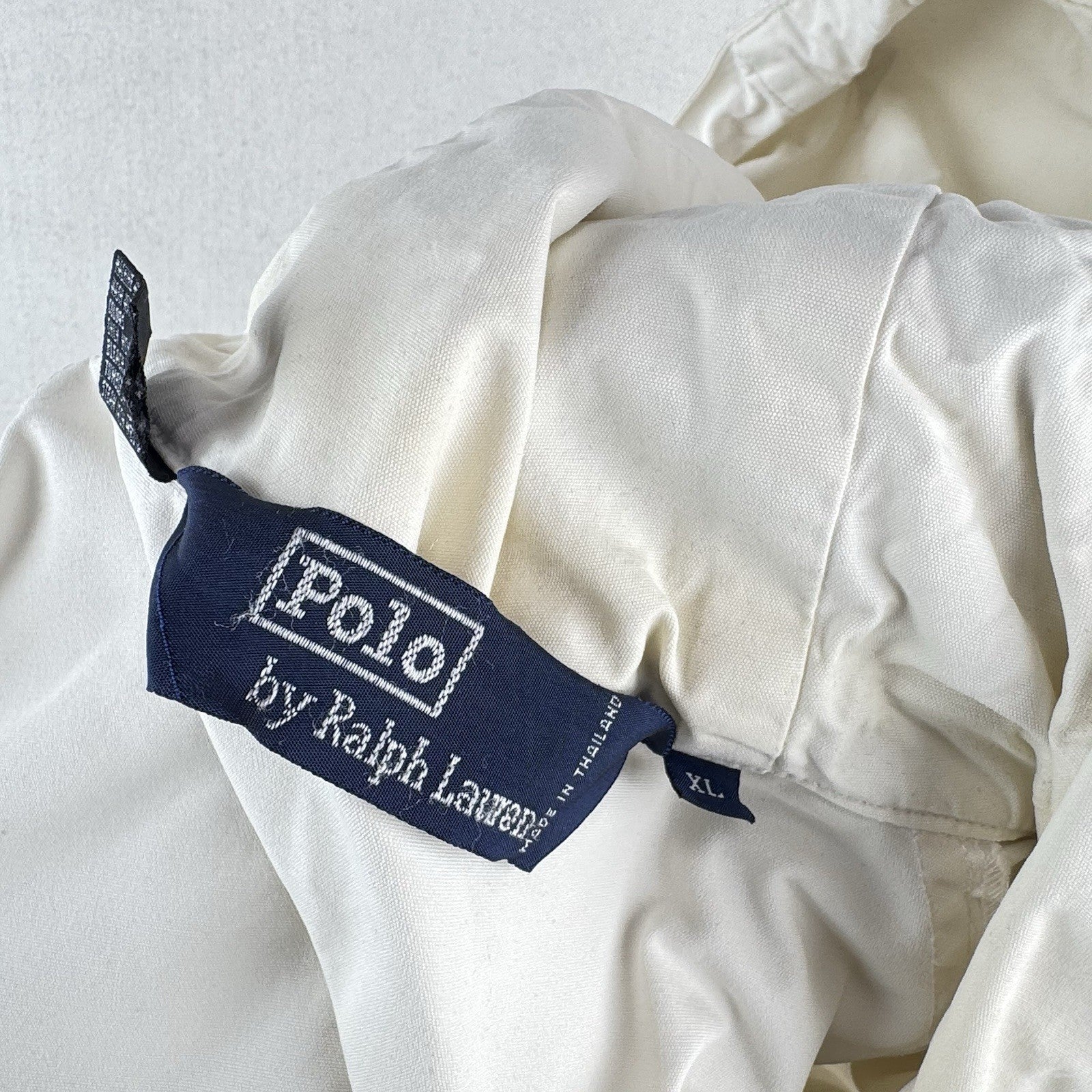 90’s Vintage Polo Ralph Lauren Regatta Jacket Men's XL Cotton Cream Utility Hood