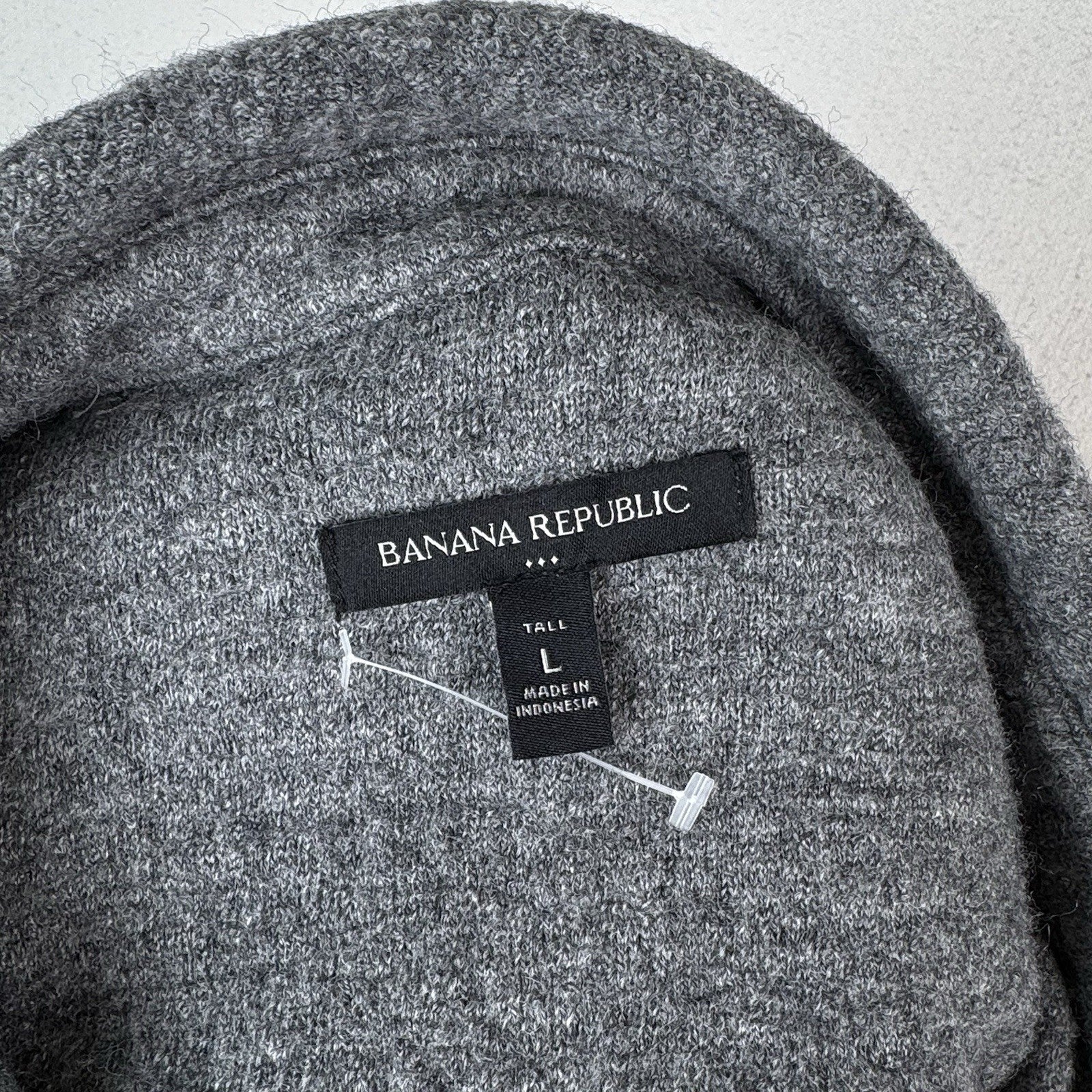 Banana Republic Wool Boucle Shirt Jacket Men’s Large Tall Gray Heather Button Up