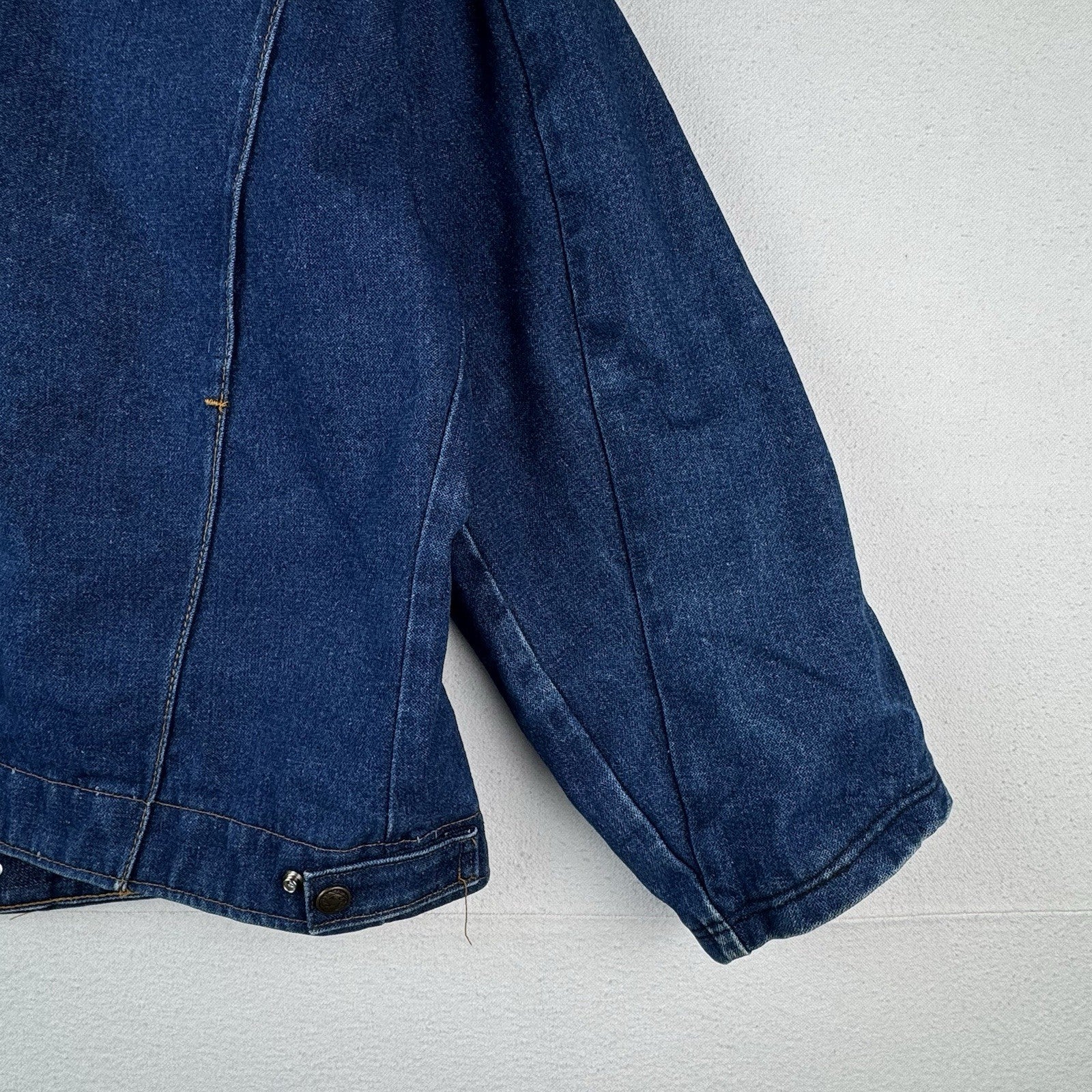 70’s Vtg Key Imperial Denim Jacket Men’s 44 Long Brown Corduroy Collar Made USA