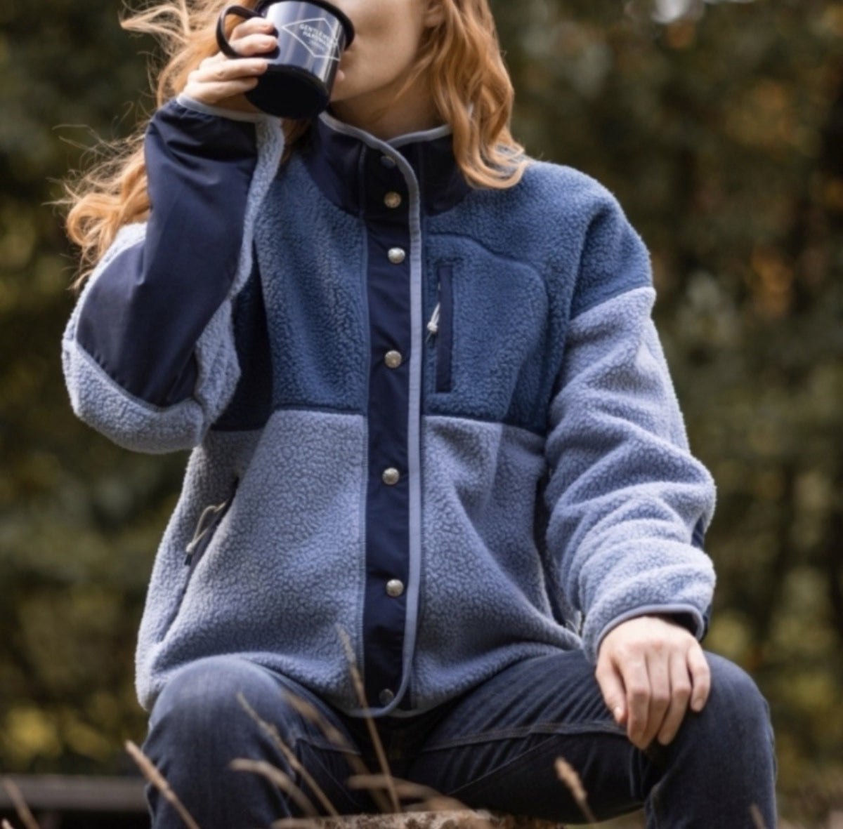 The North Face Cragmont Fleece Jacket Women's XL Blue Color Block Boxy *Read