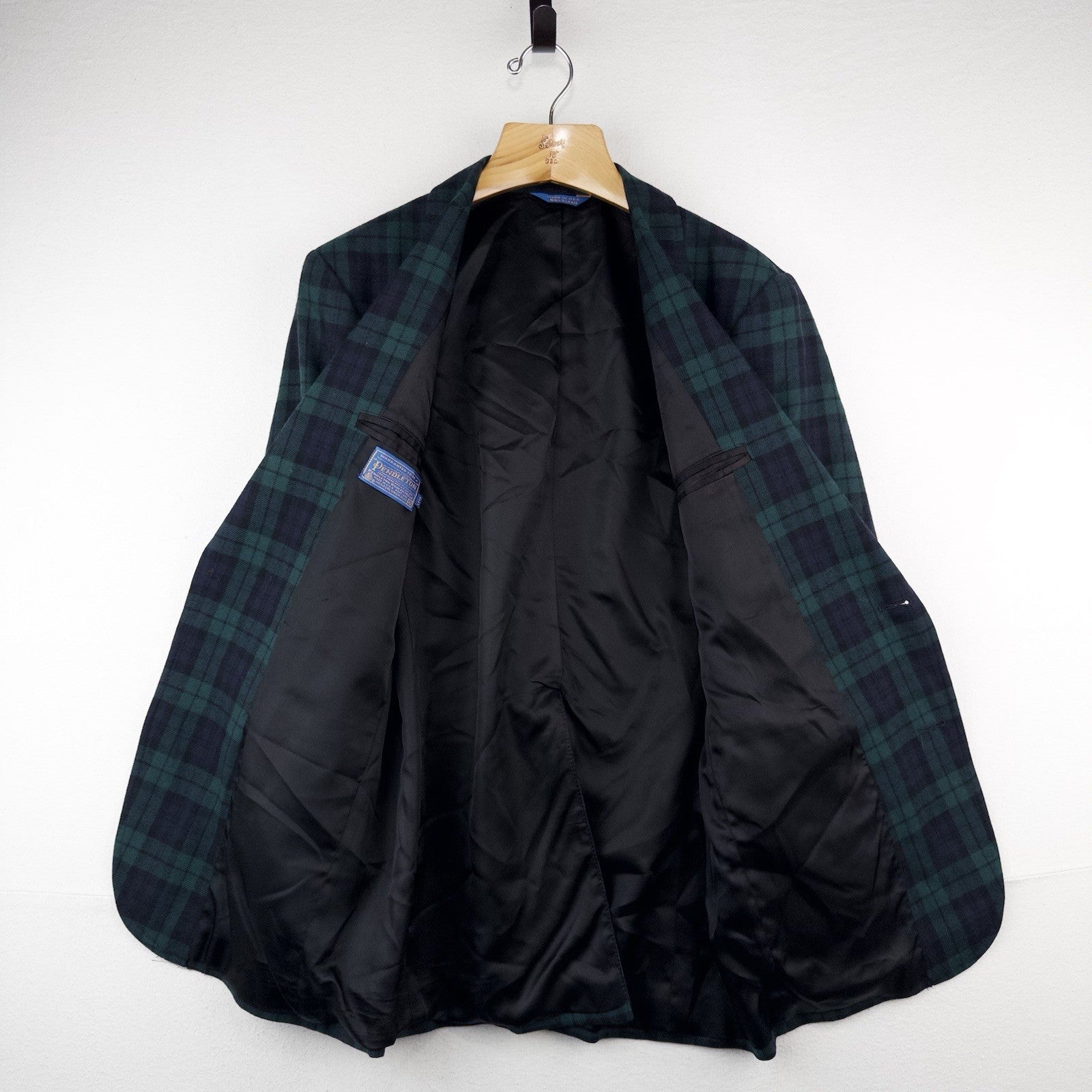 70’s Pendleton Black Watch Plaid Wool Blazer 42L Green Blue 2-Button Jacket USA