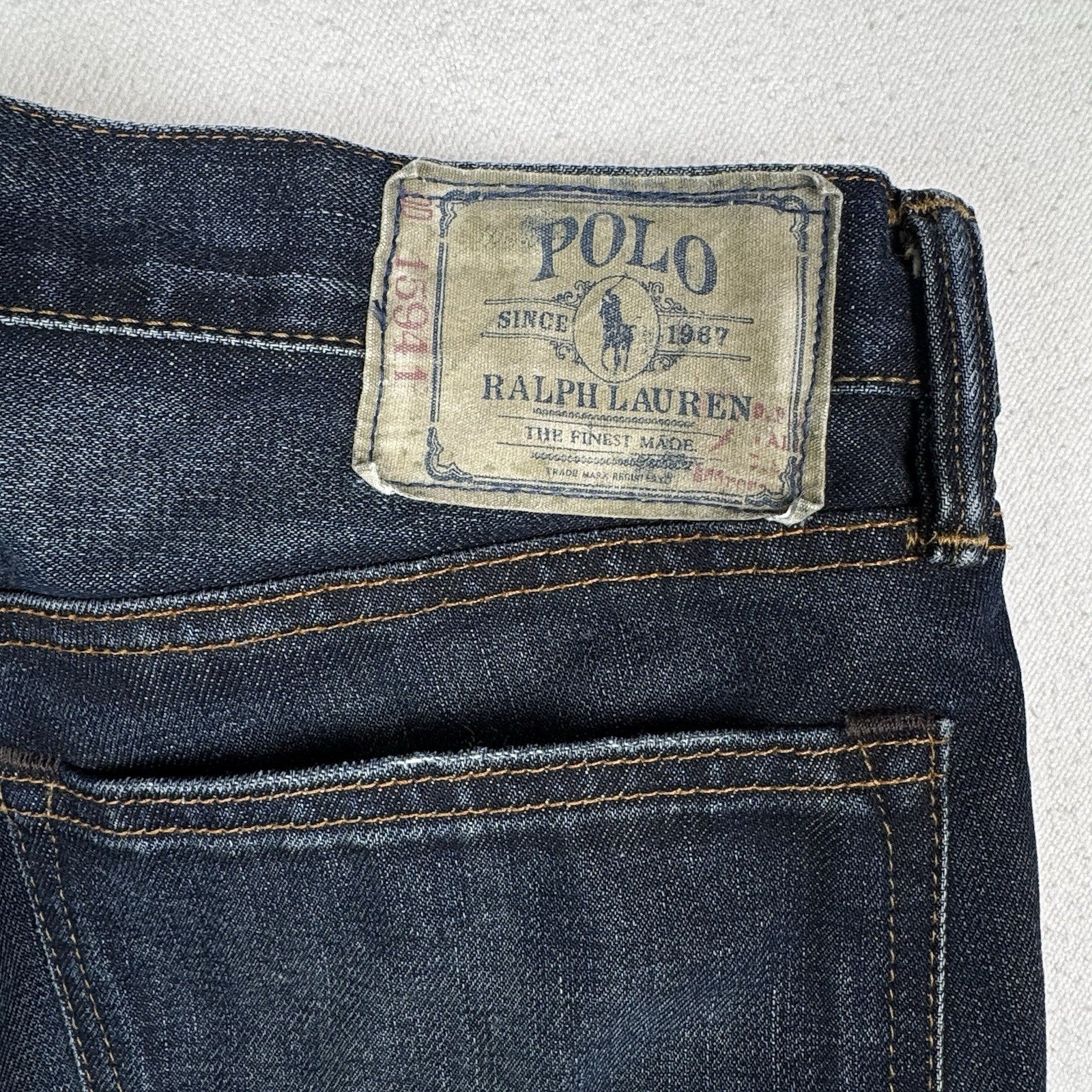 Polo Ralph Lauren 018 Jeans Mens 36x30 Slim Straight Dark Rinse Denim