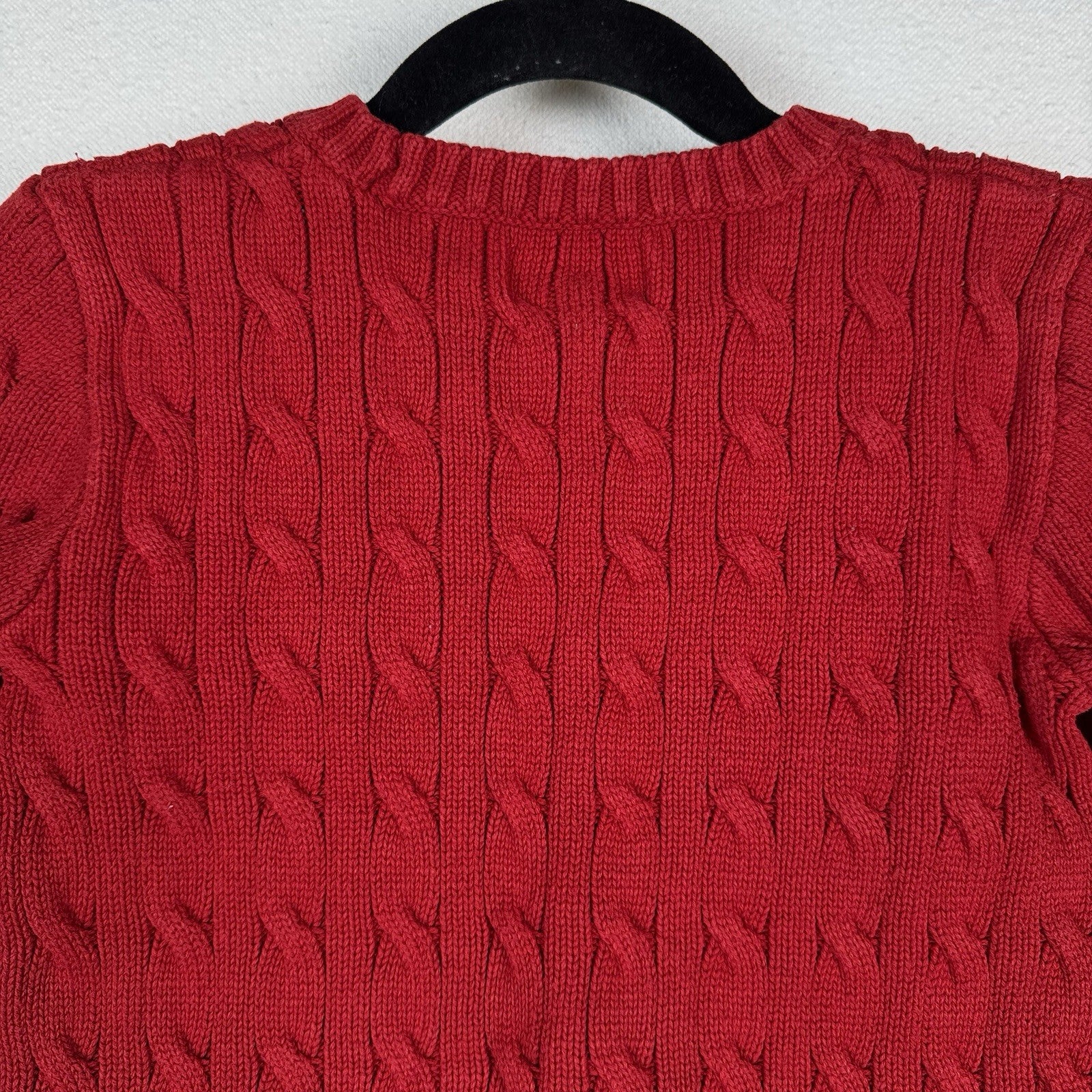 Ralph Lauren Polo Sweater Kids Boys 6 Red Pullover Pony Logo Preppy Cable Knit