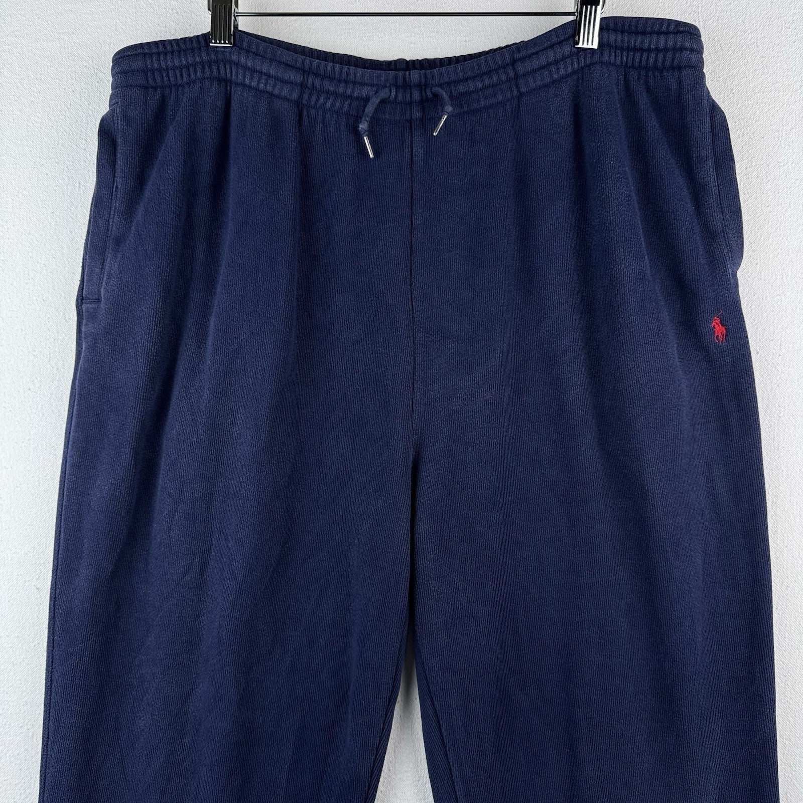 90’s Vtg Polo Ralph Lauren Men’s XL Ribbed Soft Sweatpants Navy Blue Baggy Faded