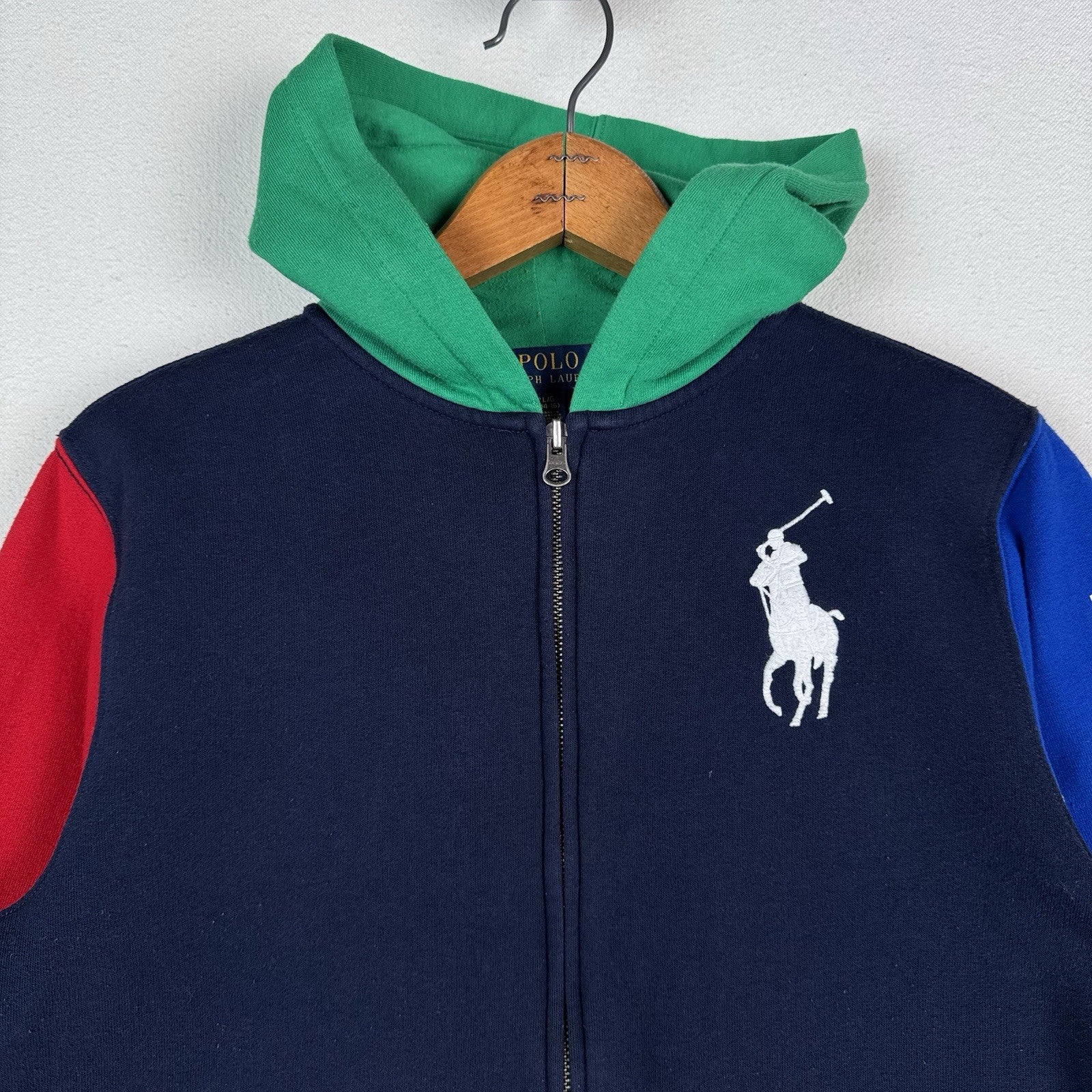 Polo Ralph Lauren Sweat Suit Top & Bottom Youth Large 14/16 Red Green Blue *Read