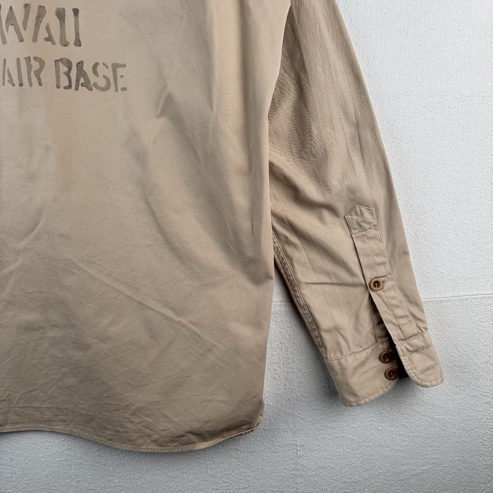 Polo Ralph Lauren Hawaiian Naval Base Military Button Down Shirt Mens XL Stencil