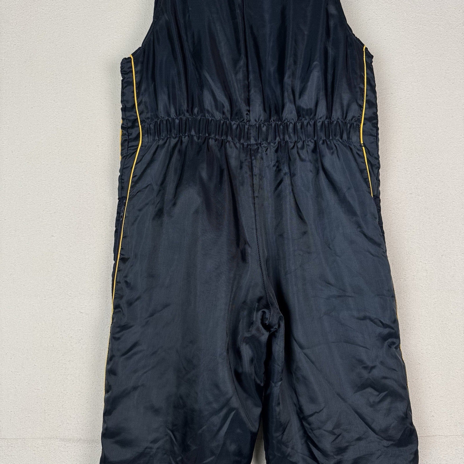 Vtg Polaris Snowmobile Bibs Overalls Womens M Blue Yellow Striping 70s 80s USA