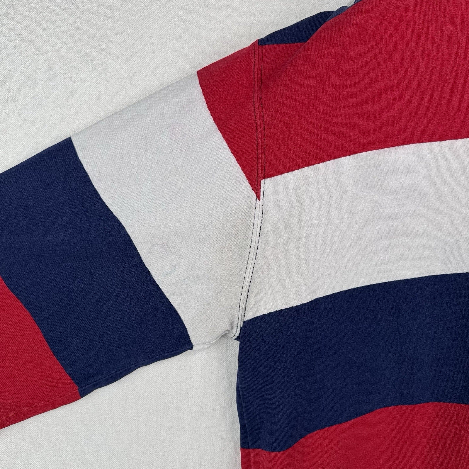 90’s Vtg Lands End USA Rugby Football Union Stripe Shirt Mens XL Made USA *Read