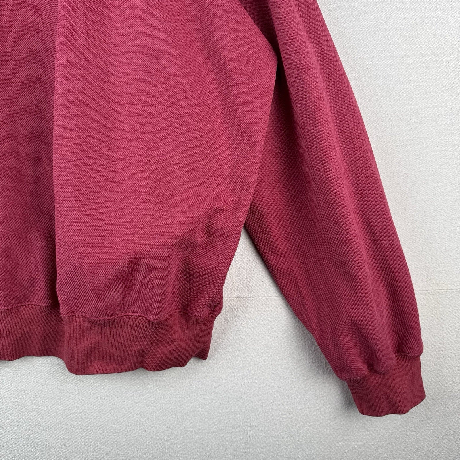 90’s Vtg Polo Ralph Lauren Jersey Sweatshirt Men XL Red Pink Raglan *Sunfaded