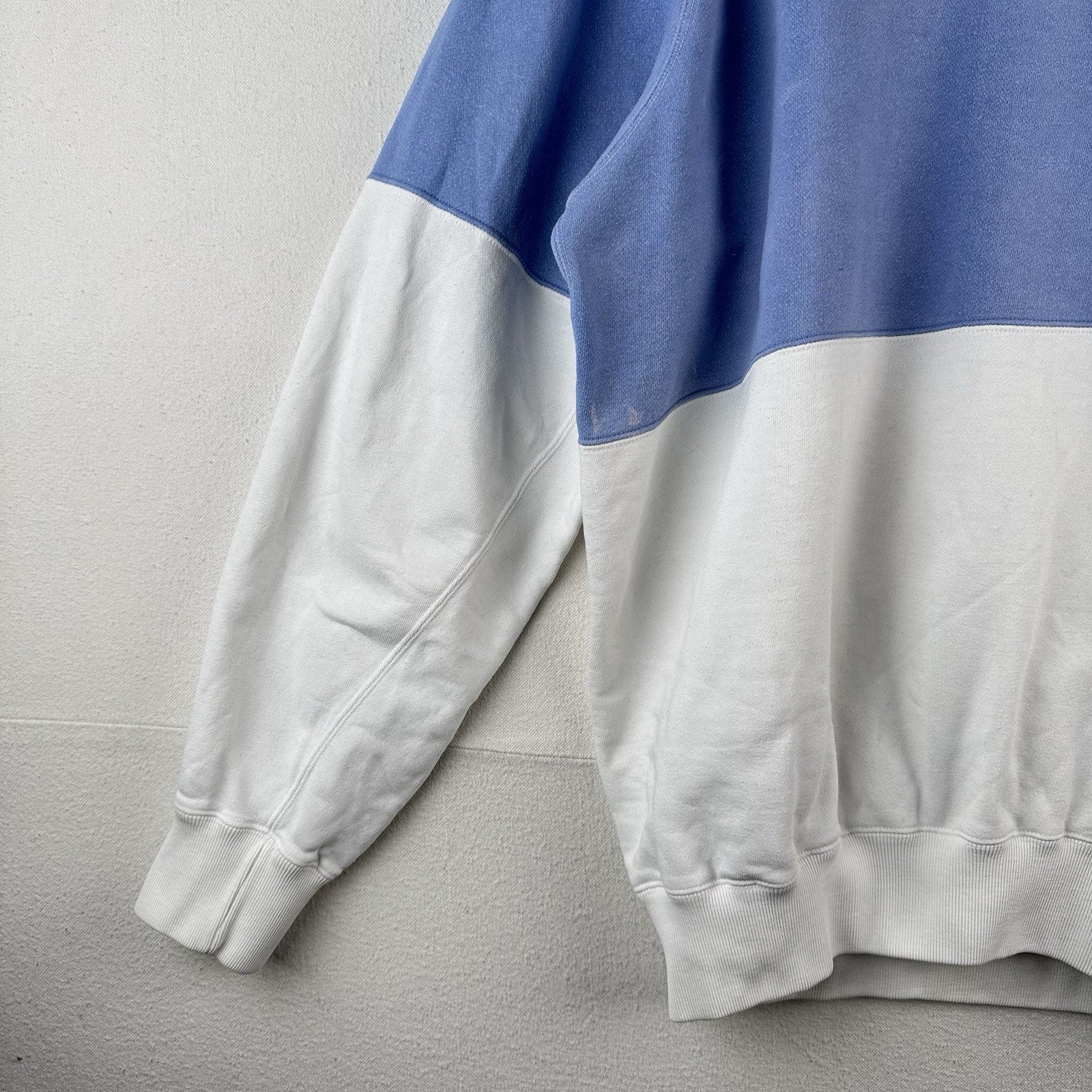 90’s Vtg Polo Ralph Lauren Men L Color Block Sweatshirt Blue White French Terry