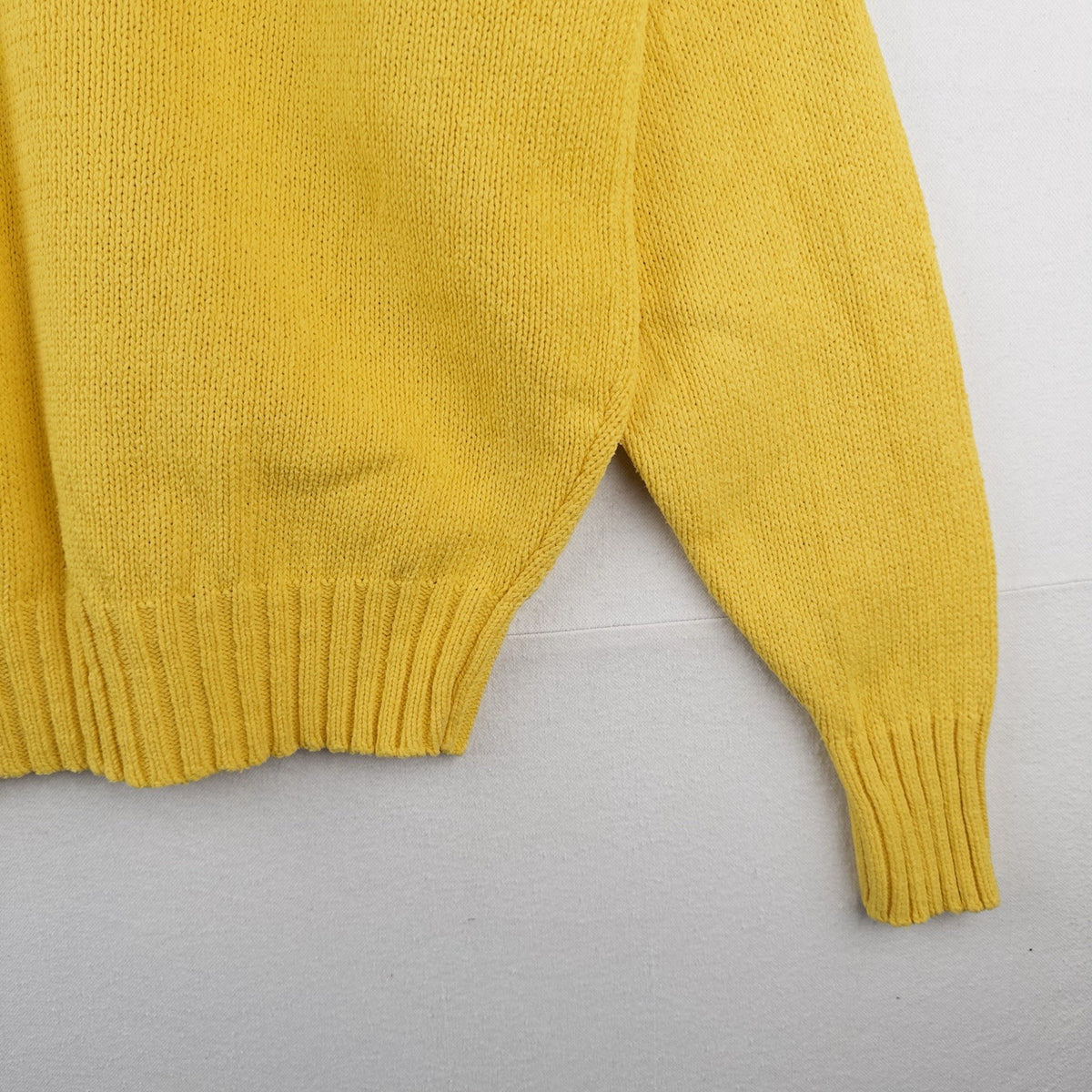 90’s Vtg Polo Ralph Lauren Chunky Yellow Cotton Sweater Men’s 2XL