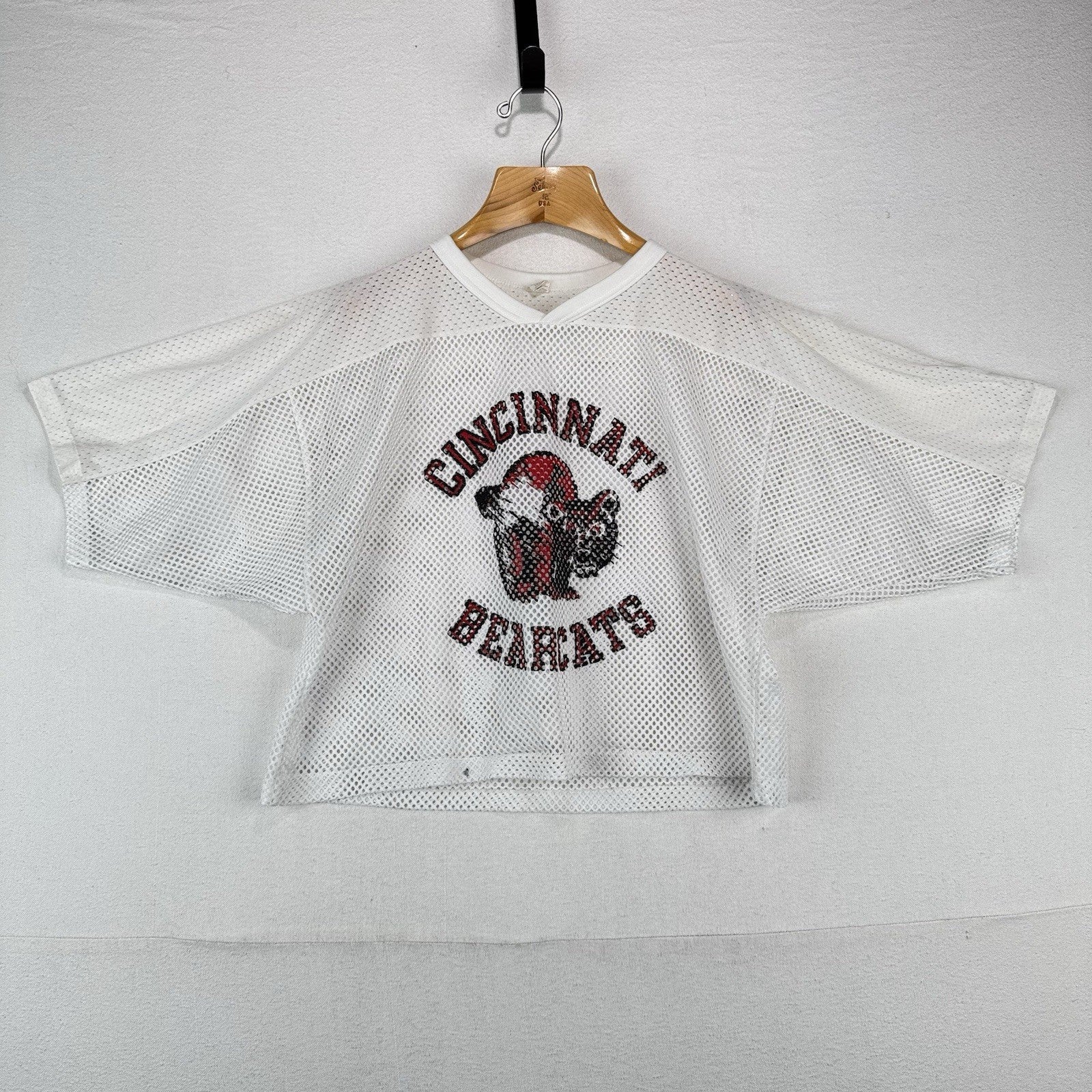 90's Vtg Bike Cincinnati Bearcats Football Mesh Crop Practice Jersey L/XL USA