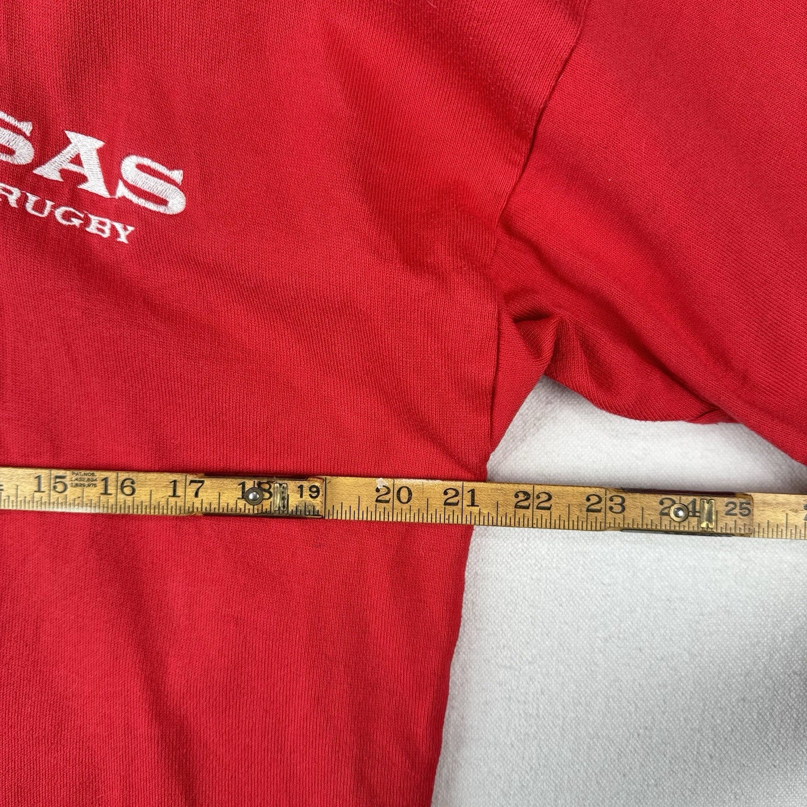 80’s Vtg Canterbury South Africa SAS Rugby Polo Shirt Red White Collar #25 Men L