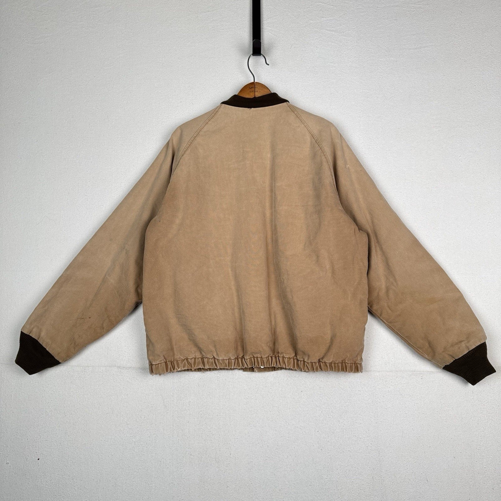 Vintage Liberty Rugged Outdoor Mens M/L Canvas Work Jacket Coat Tan *Distressed