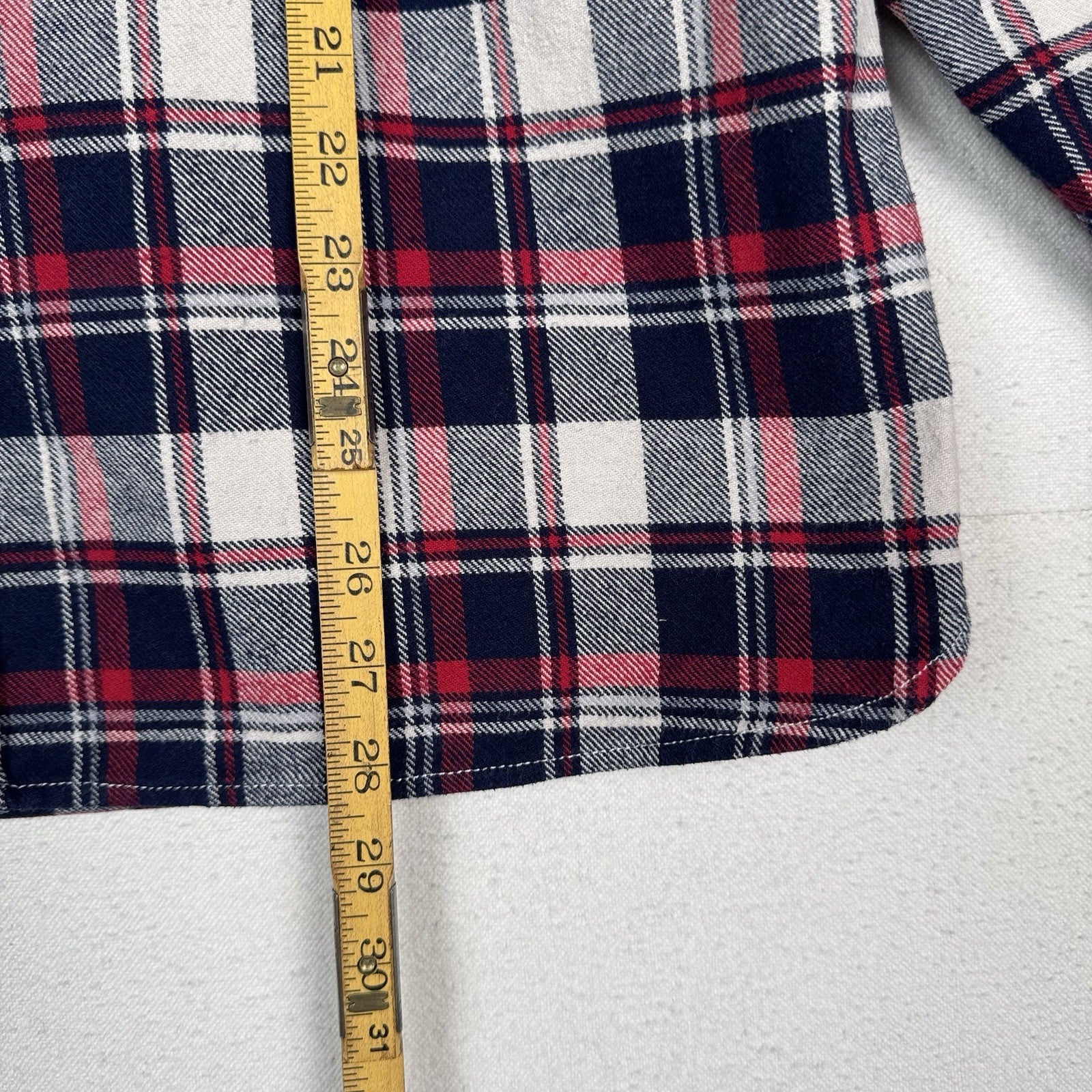 Jachs Men’s Large L Red White Blue Heritage Thick Material Flannel Button Up
