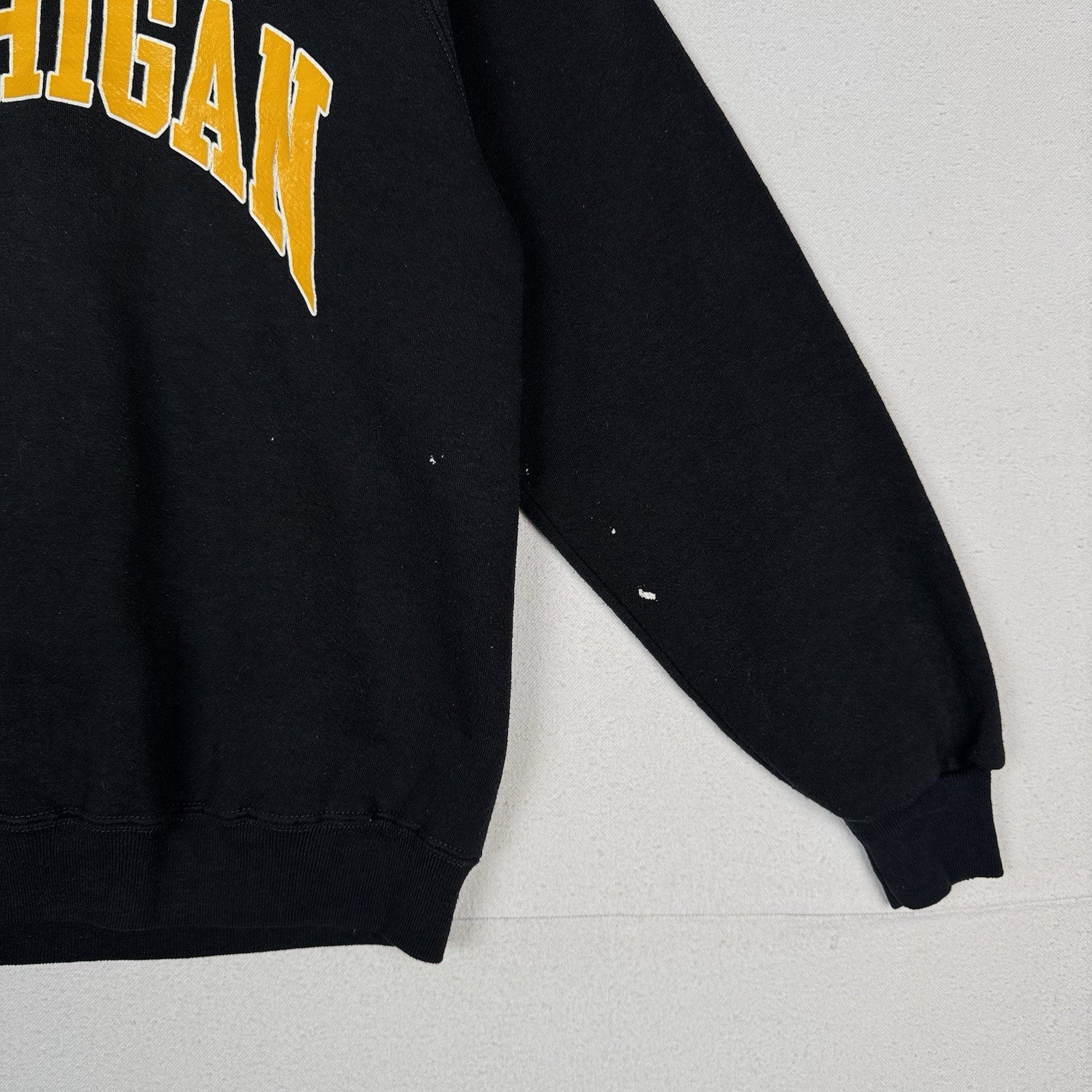 Vtg 80'S Artex University of Michigan Raglan Sweatshirt Made In USA Large Black