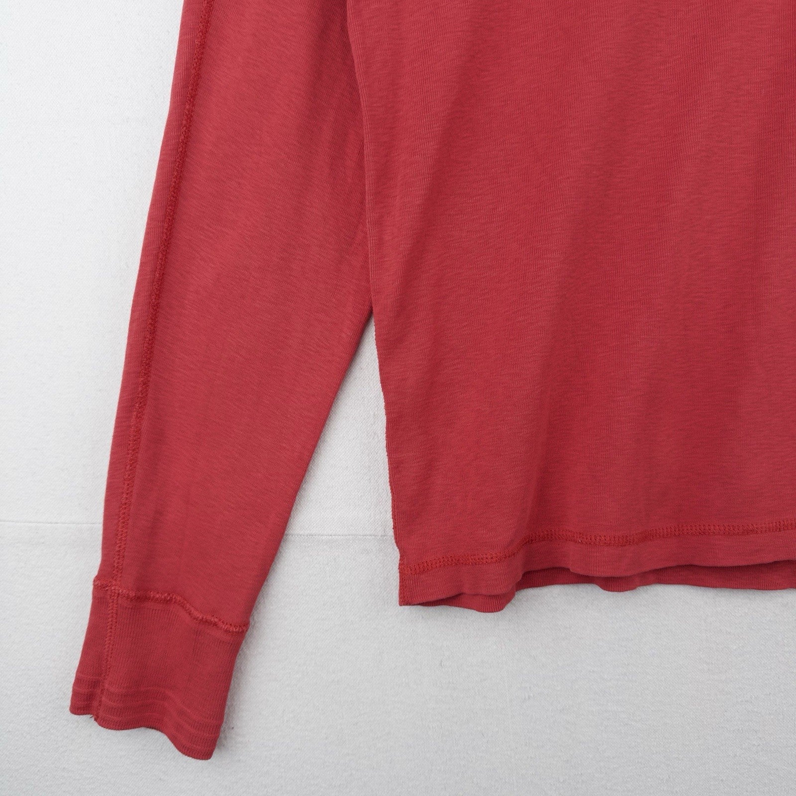 90's Vtg Polo Ralph Lauren Men's L Slub Jersey Long Sleeve Henley Shirt Coral Re